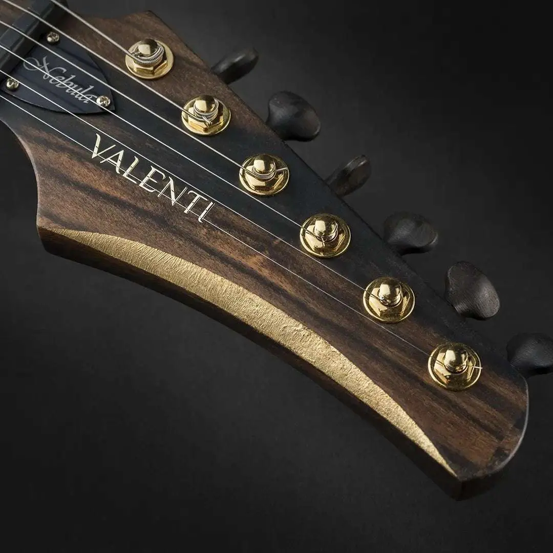 Valenti Carved Semi Hollow Nebula Solid Figured Ebony - Image 2