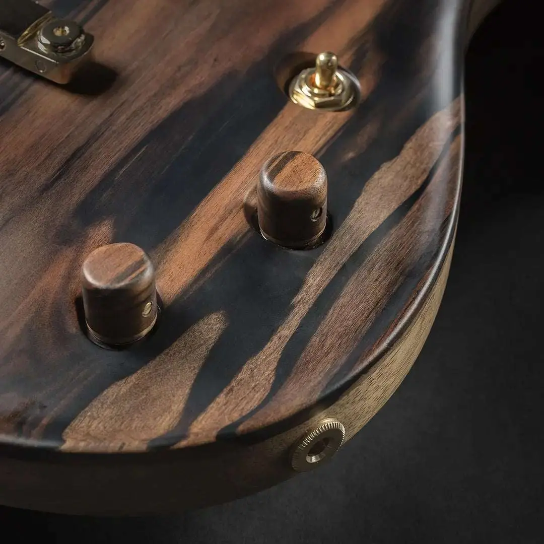 Valenti Carved Semi Hollow Nebula Solid Figured Ebony - Image 5