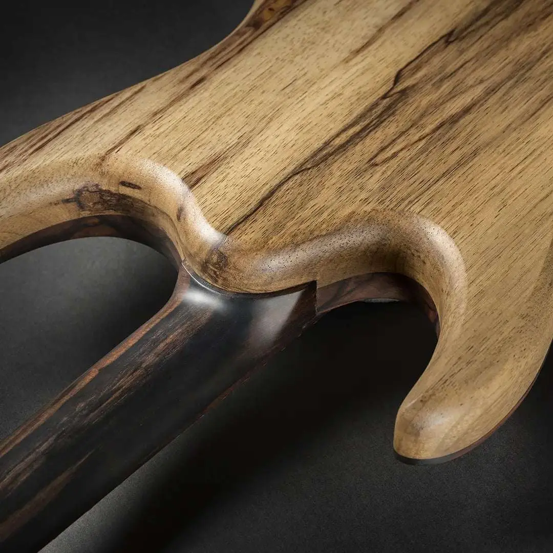 Valenti Carved Semi Hollow Nebula Solid Figured Ebony - Image 9