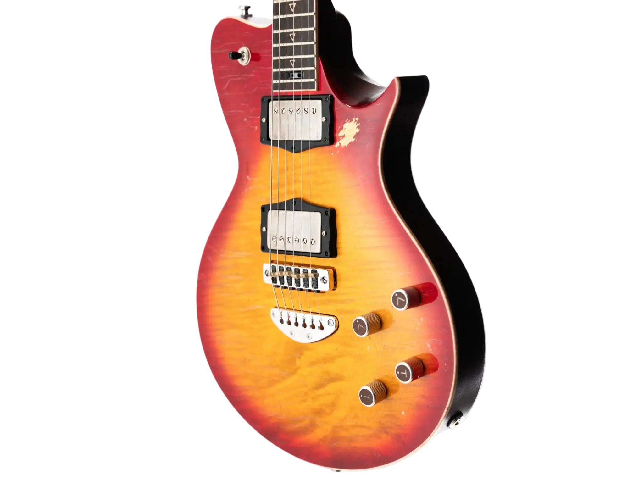 Valiant Smith Distressed Cherry Burst Electric Guitar - Image 2