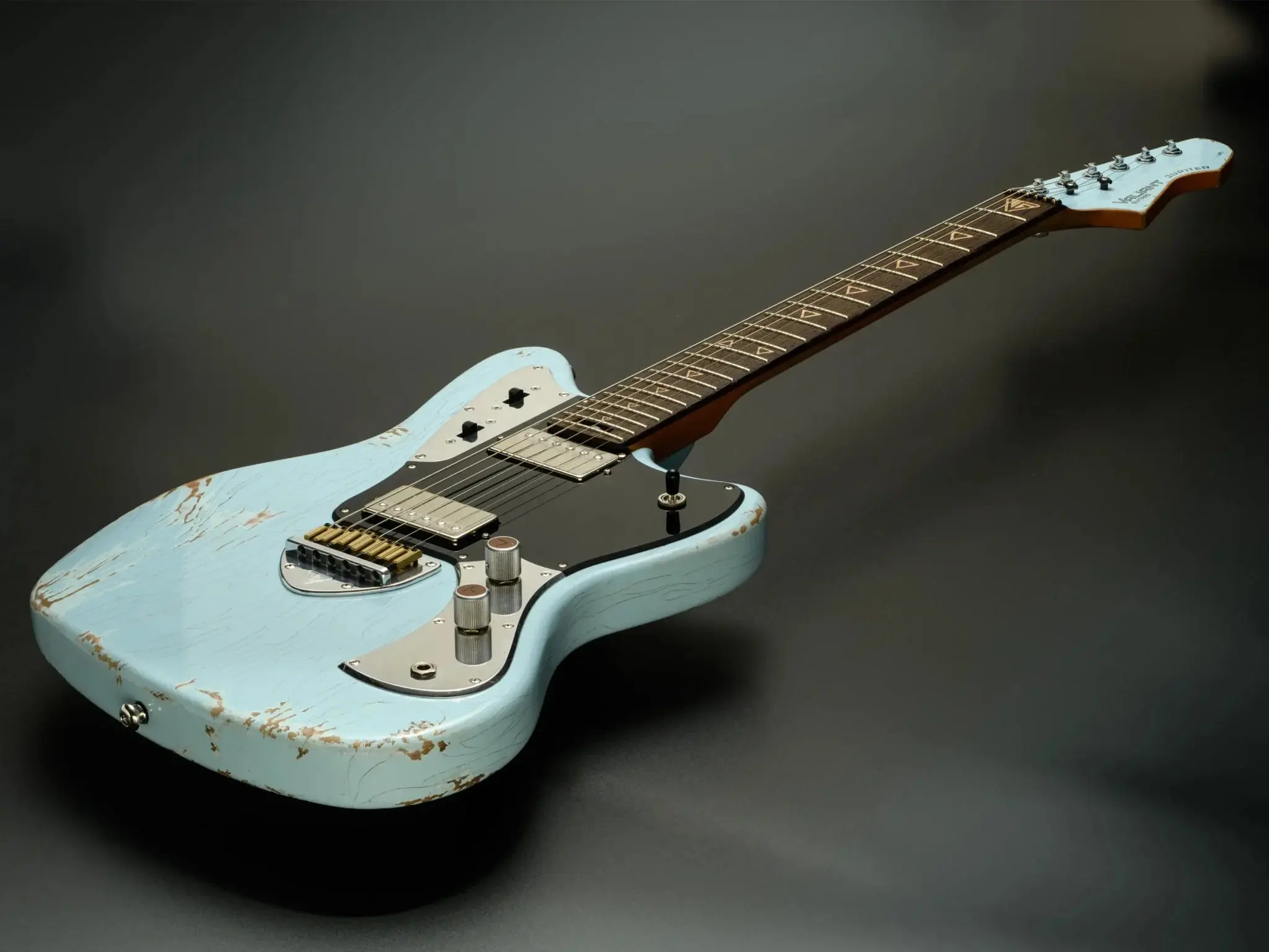 Valiant Jupiter Distressed Sonic Blue Electric Guitar - Image 3