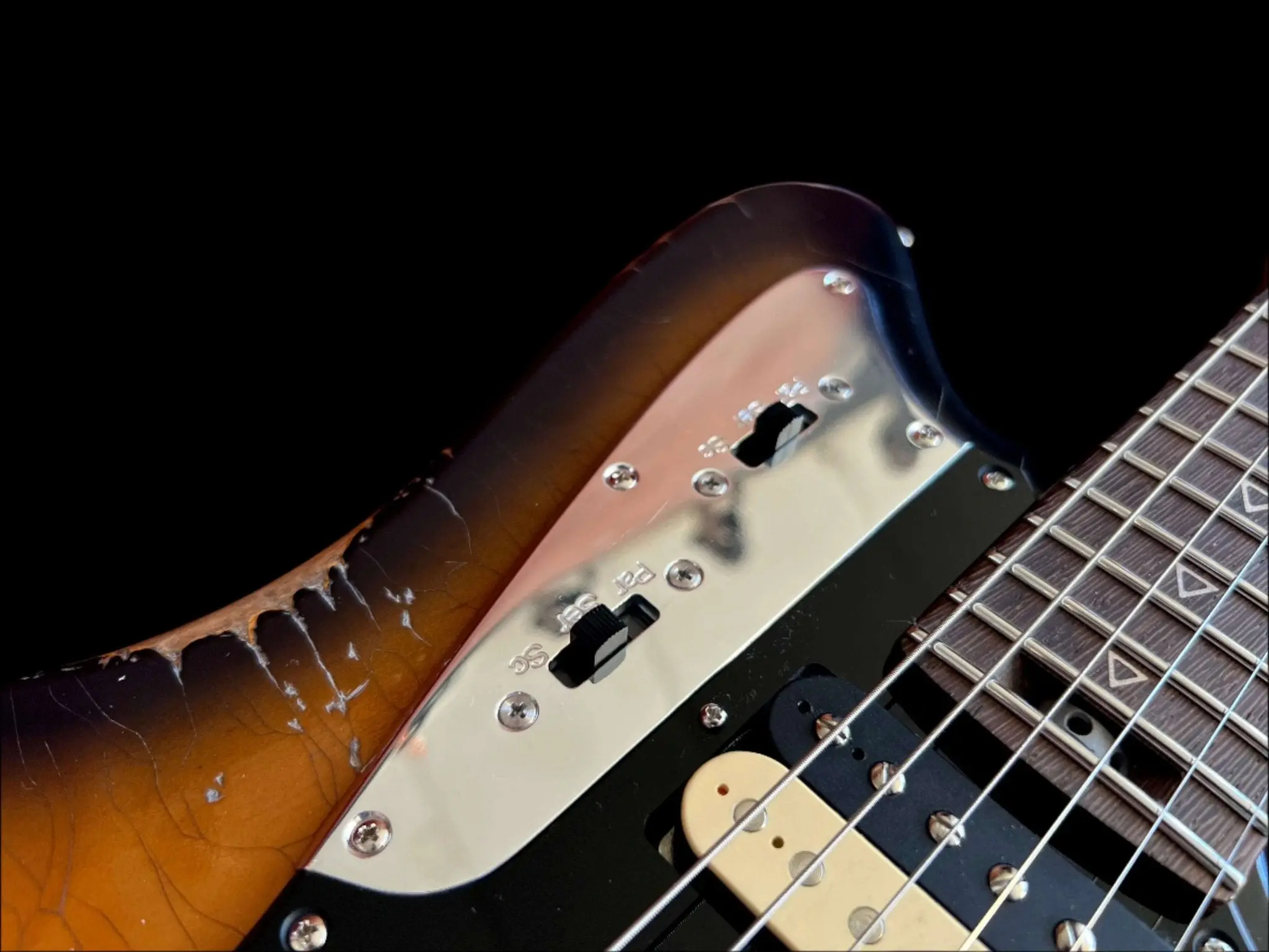 Valiant Jupiter Sunburst Distressed Mastery - With Stainless Steel Frets Upgrade - Ultimate Luxury Hand Crafted Electic Guitar - Image 17