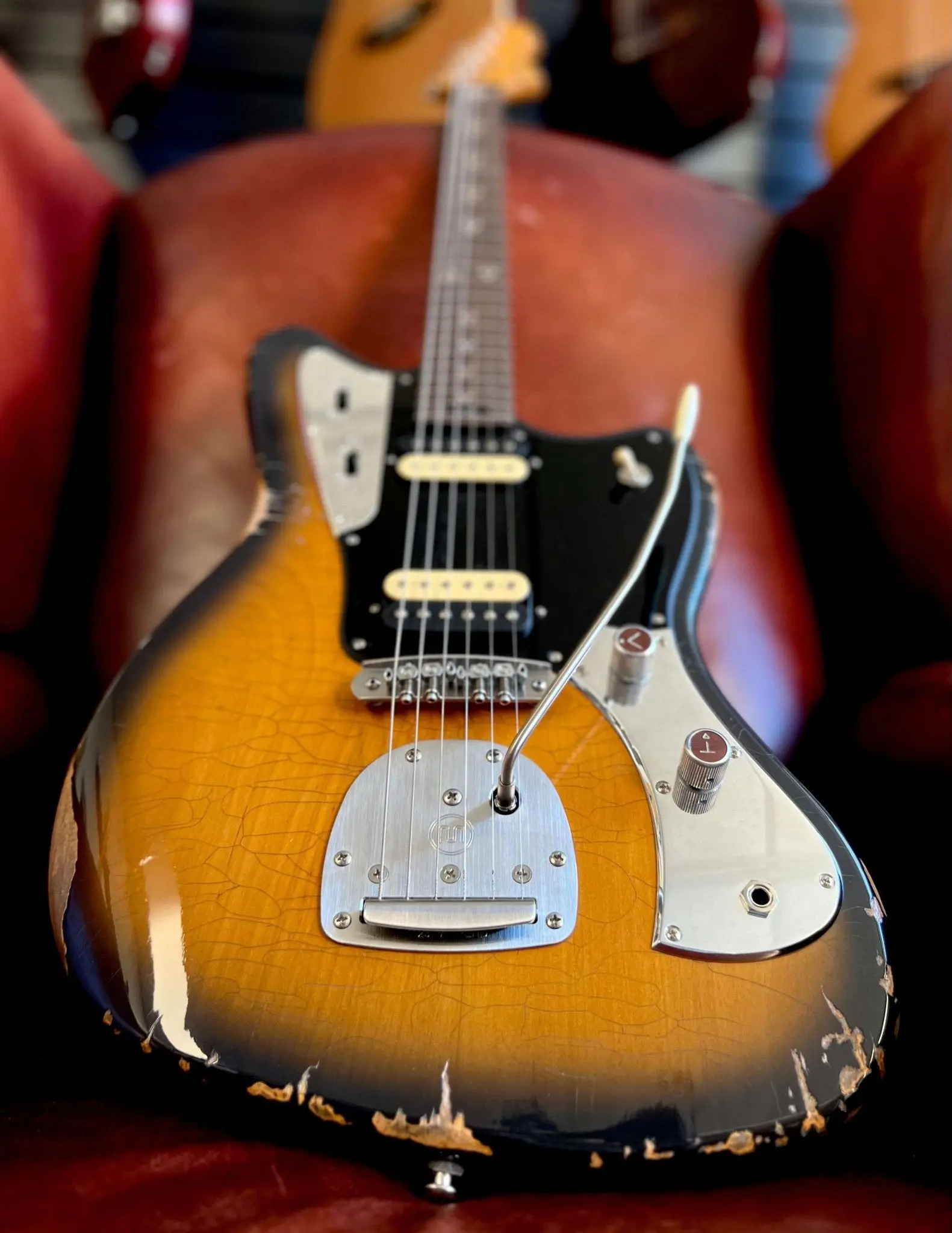 Valiant Jupiter Sunburst Distressed Mastery - With Stainless Steel Frets Upgrade - Ultimate Luxury Hand Crafted Electic Guitar - Image 19