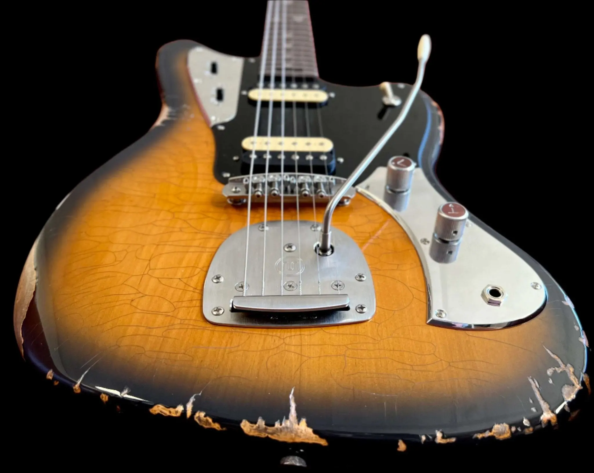Valiant Jupiter Sunburst Distressed Mastery - With Stainless Steel Frets Upgrade - Ultimate Luxury Hand Crafted Electic Guitar - Image 20
