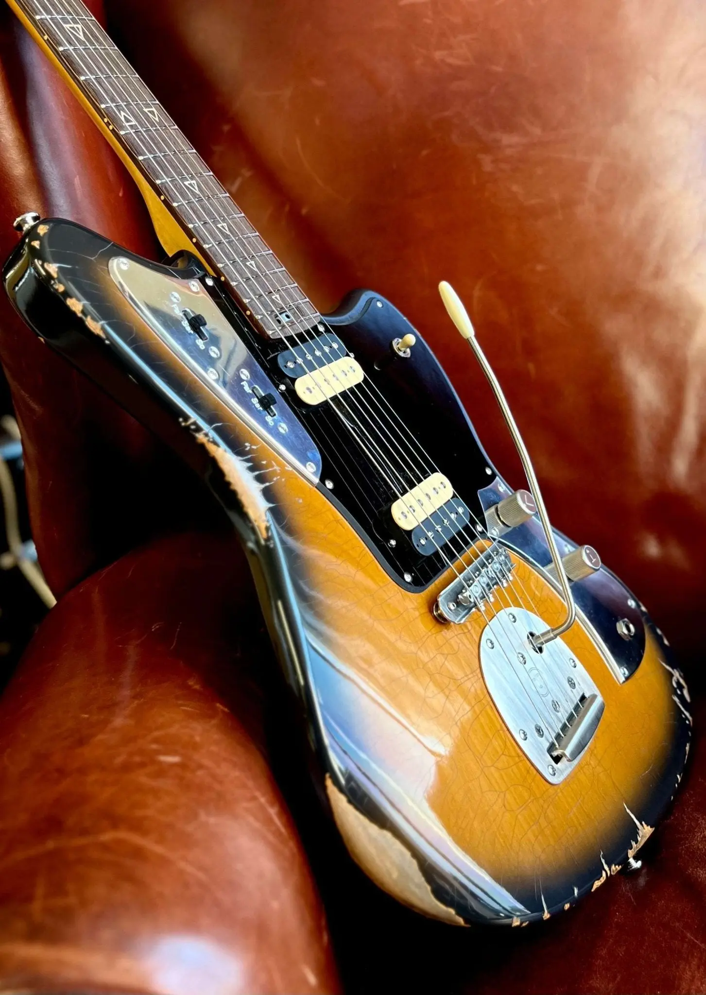 Valiant Jupiter Sunburst Distressed Mastery - With Stainless Steel Frets Upgrade - Ultimate Luxury Hand Crafted Electic Guitar - Image 24
