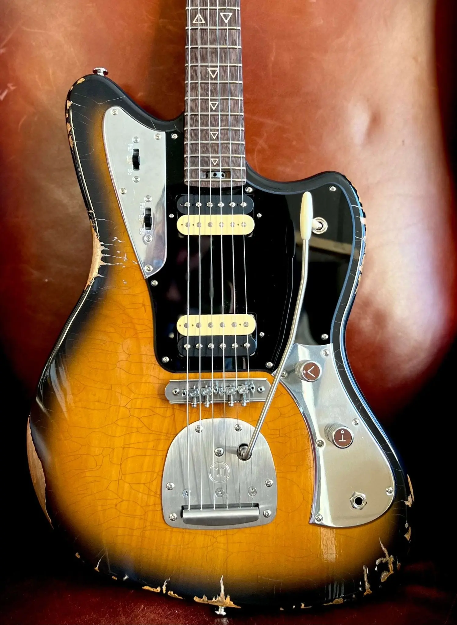 Valiant Jupiter Sunburst Distressed Mastery - With Stainless Steel Frets Upgrade - Ultimate Luxury Hand Crafted Electic Guitar - Image 26