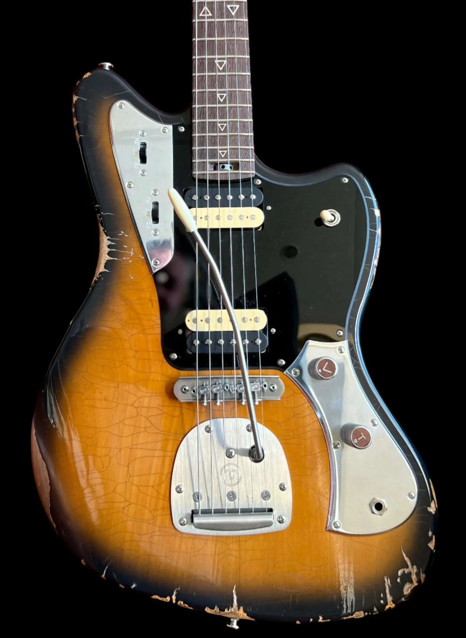 Valiant Jupiter Sunburst Distressed Mastery - With Stainless Steel Frets Upgrade - Ultimate Luxury Hand Crafted Electic Guitar - Image 3