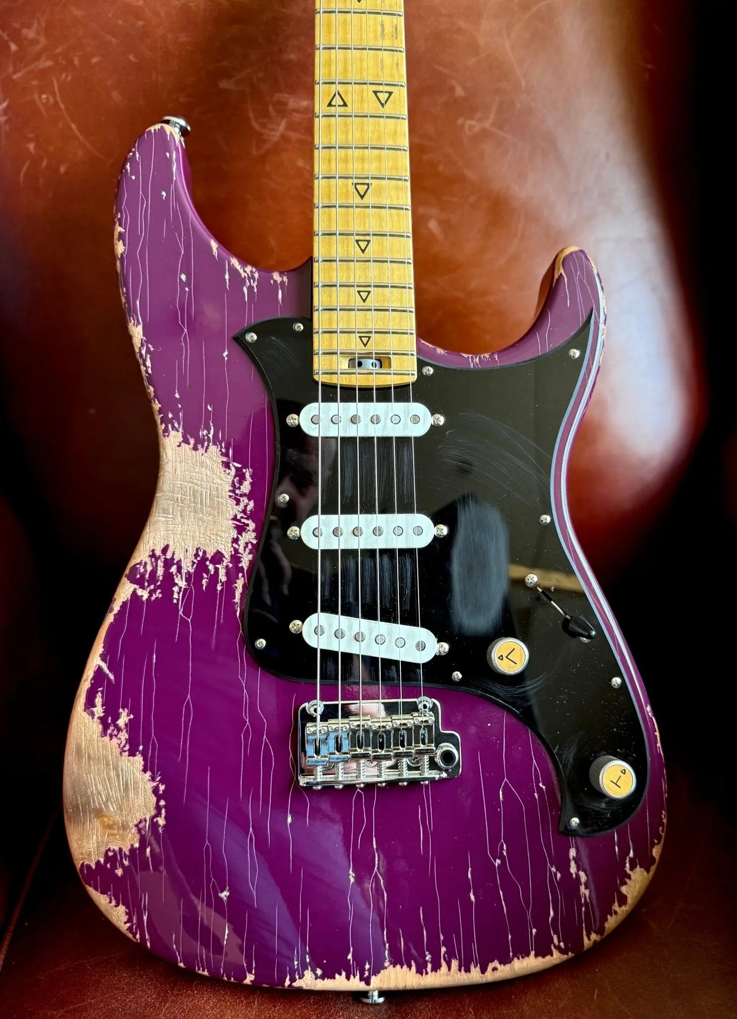 Valiant Soothsayer Distressed Purple W' Stainless Steel Fret Upgrade - Image 10