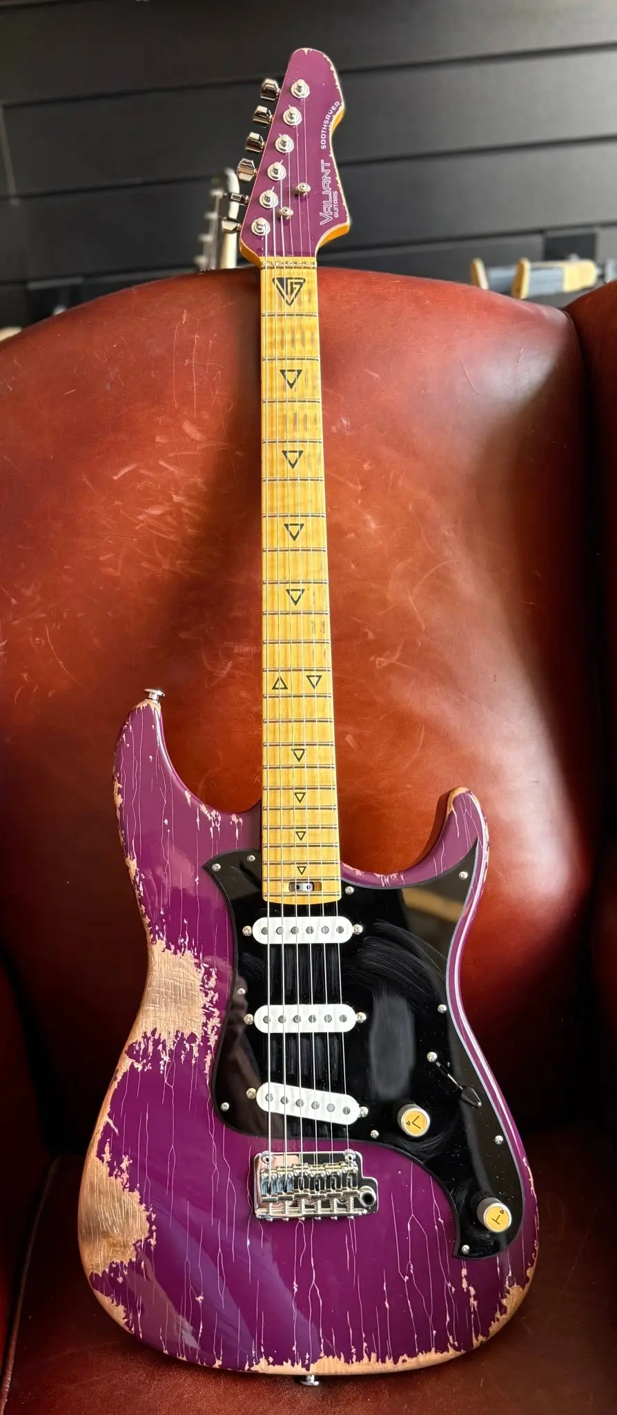 Valiant Soothsayer Distressed Purple W' Stainless Steel Fret Upgrade - Image 11