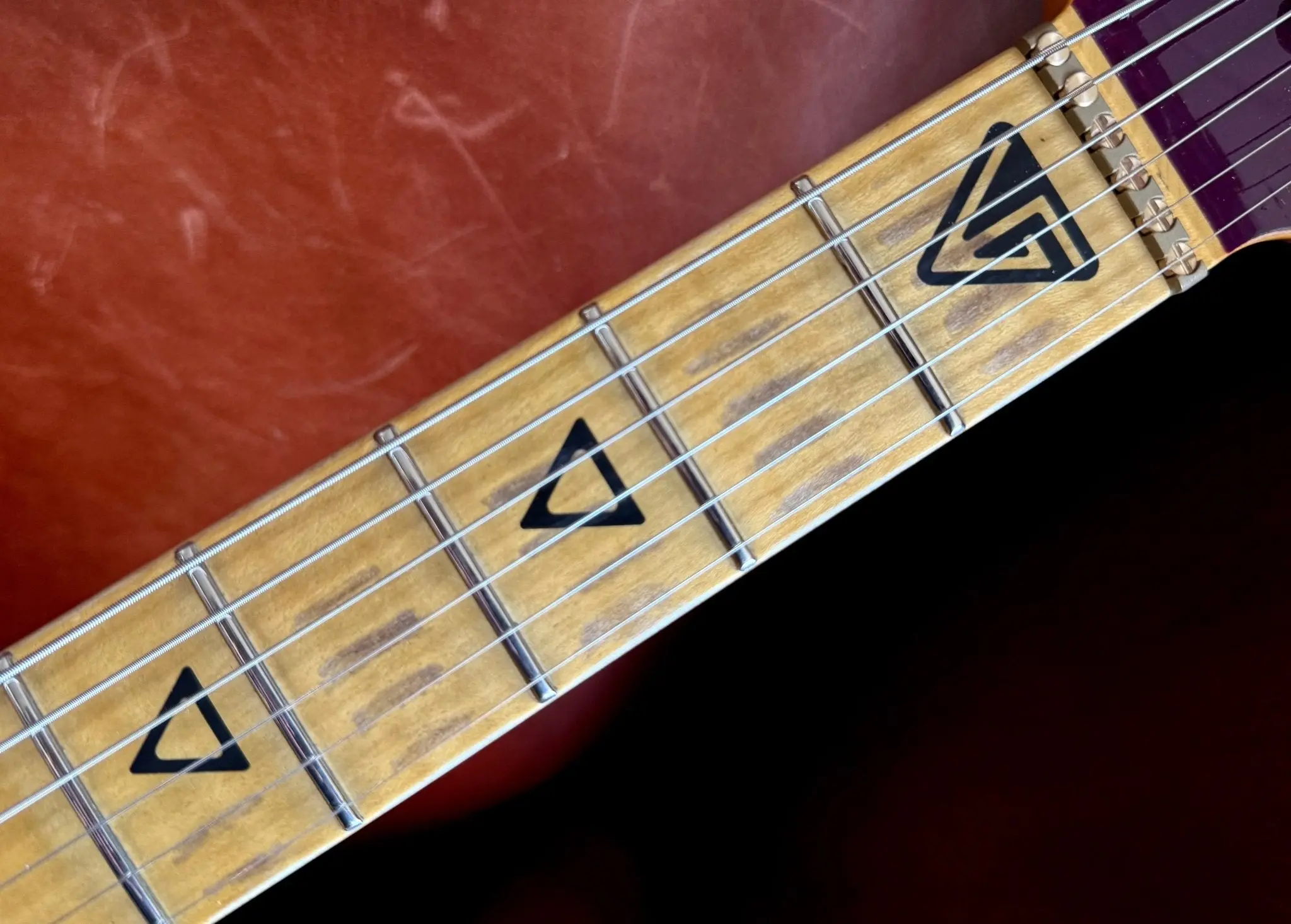Valiant Soothsayer Distressed Purple W' Stainless Steel Fret Upgrade - Image 6