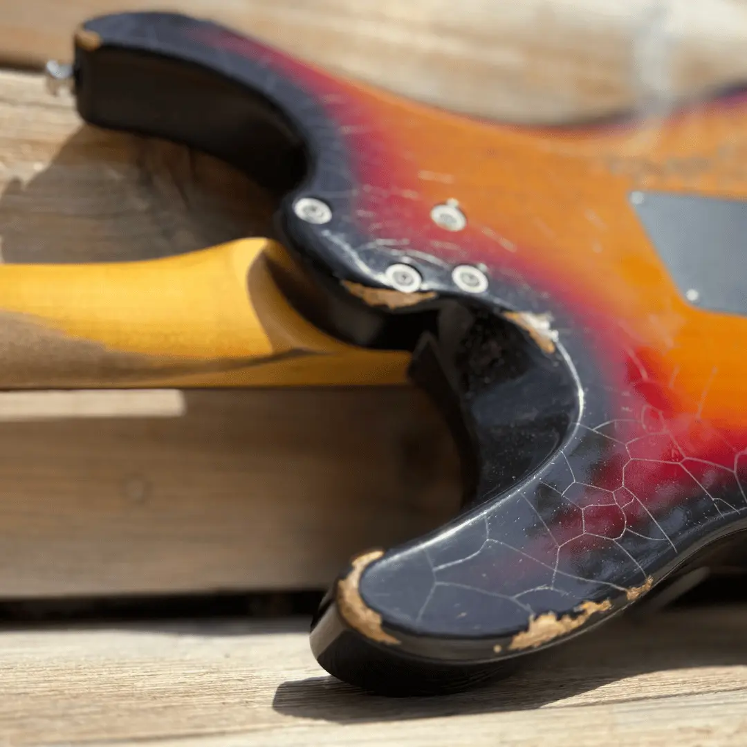 Valiant Soothsayer Distressed Vintage Burst W' Stainless Steel Fret Upgrade - Image 11
