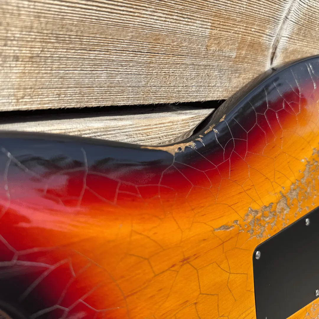 Valiant Soothsayer Distressed Vintage Burst W' Stainless Steel Fret Upgrade - Image 2