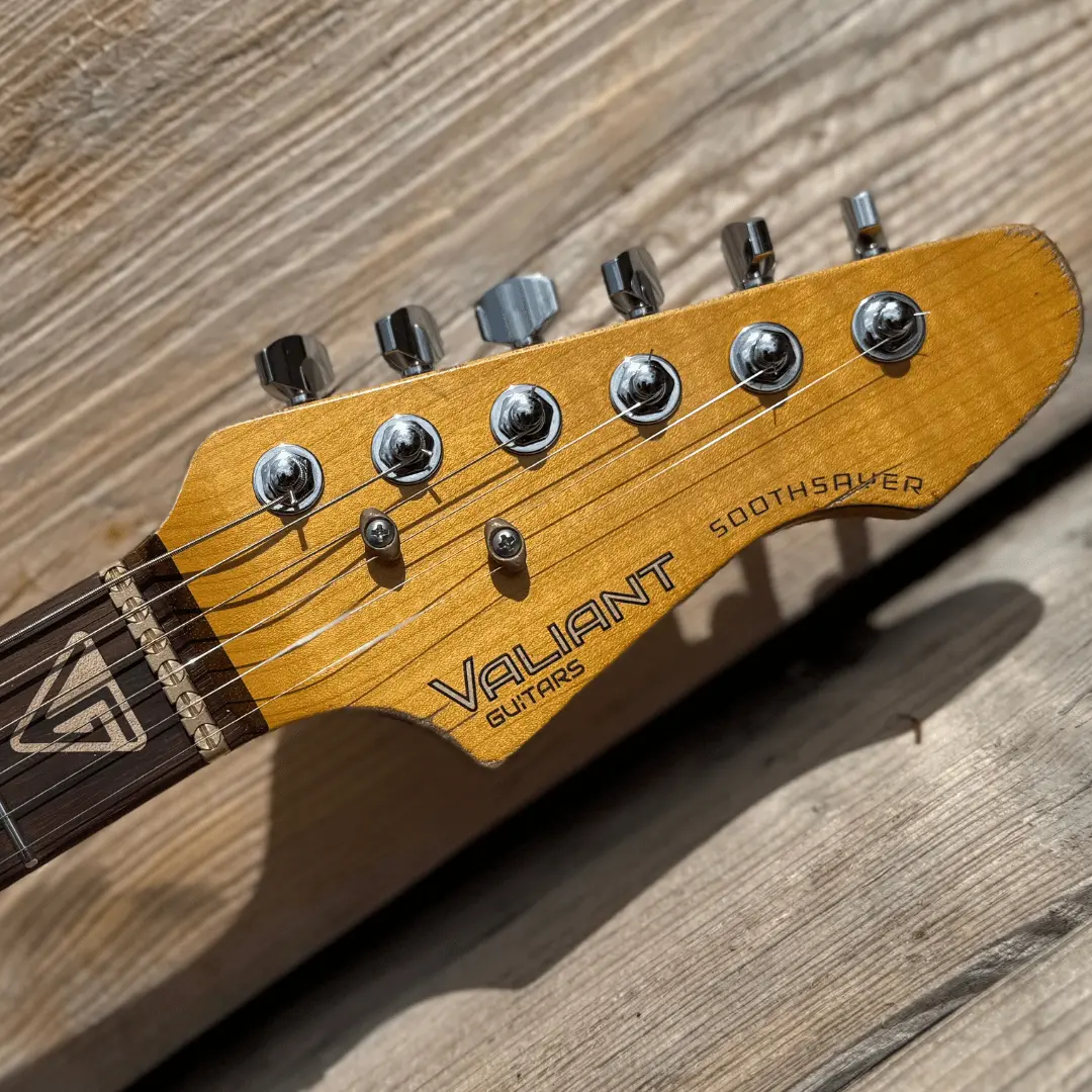 Valiant Soothsayer Distressed Vintage Burst W' Stainless Steel Fret Upgrade - Image 5