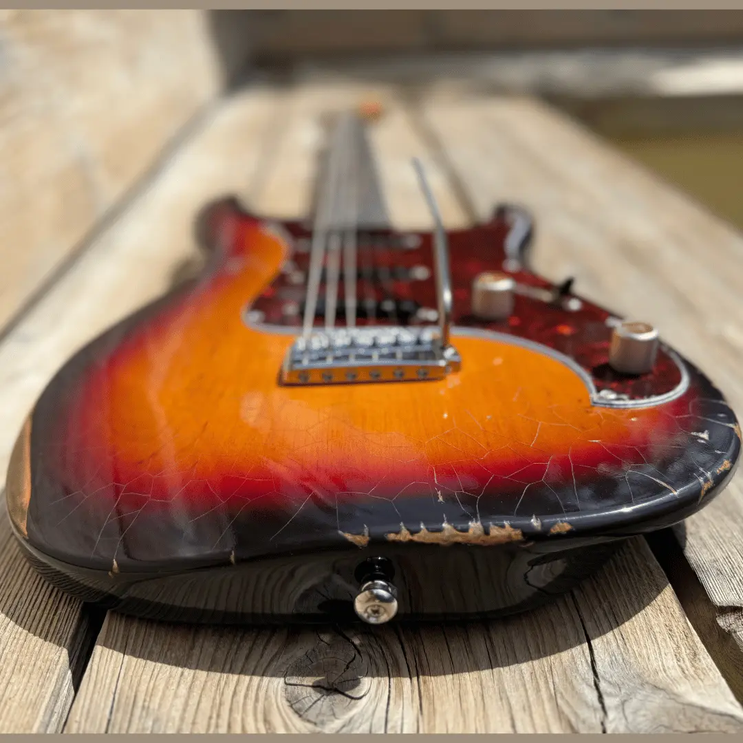 Valiant Soothsayer Distressed Vintage Burst W' Stainless Steel Fret Upgrade - Image 9