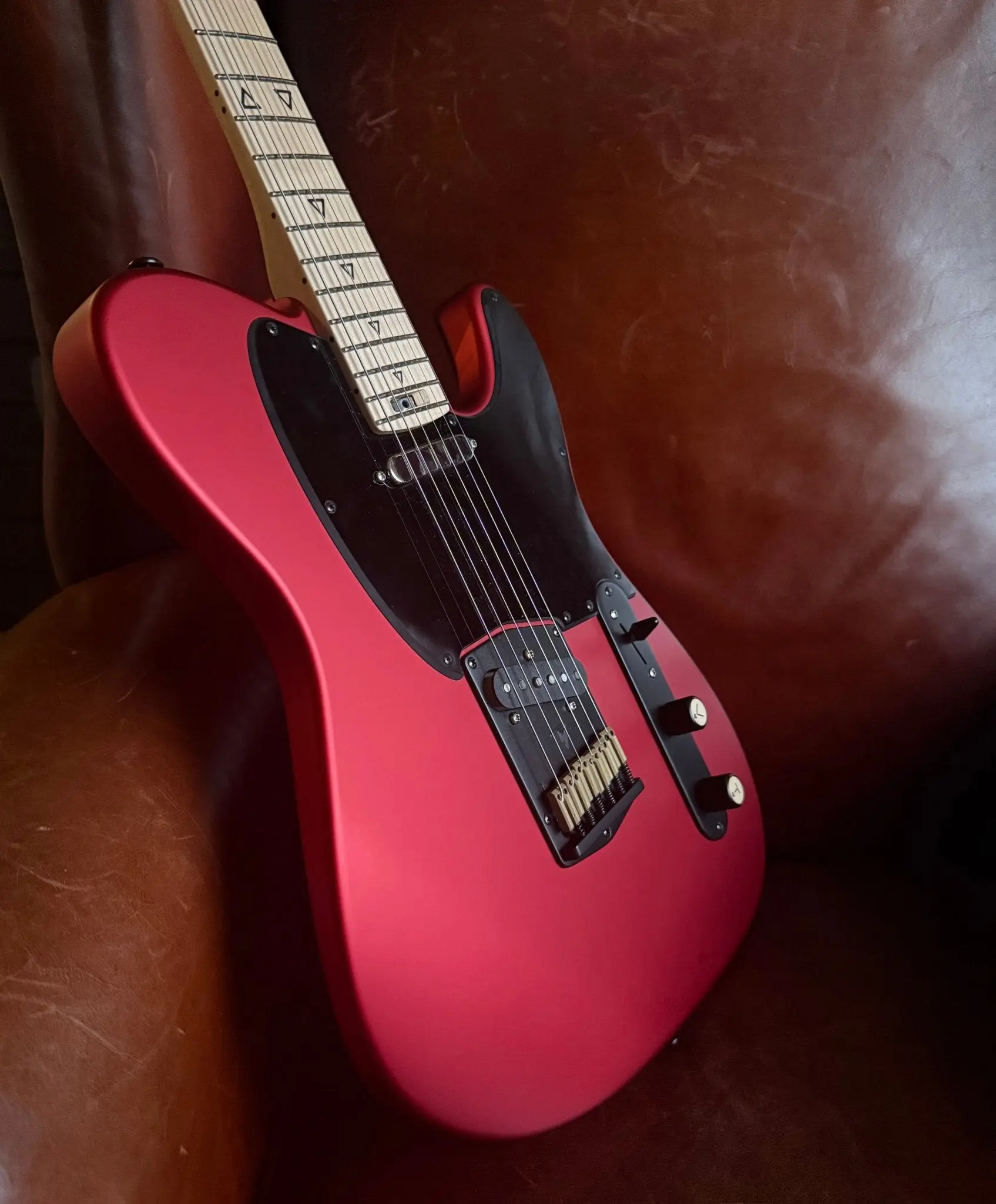 Valiant Titan Ruby Satin Electric Guitar With Stainless Steel Frets Upgrade - Image 11