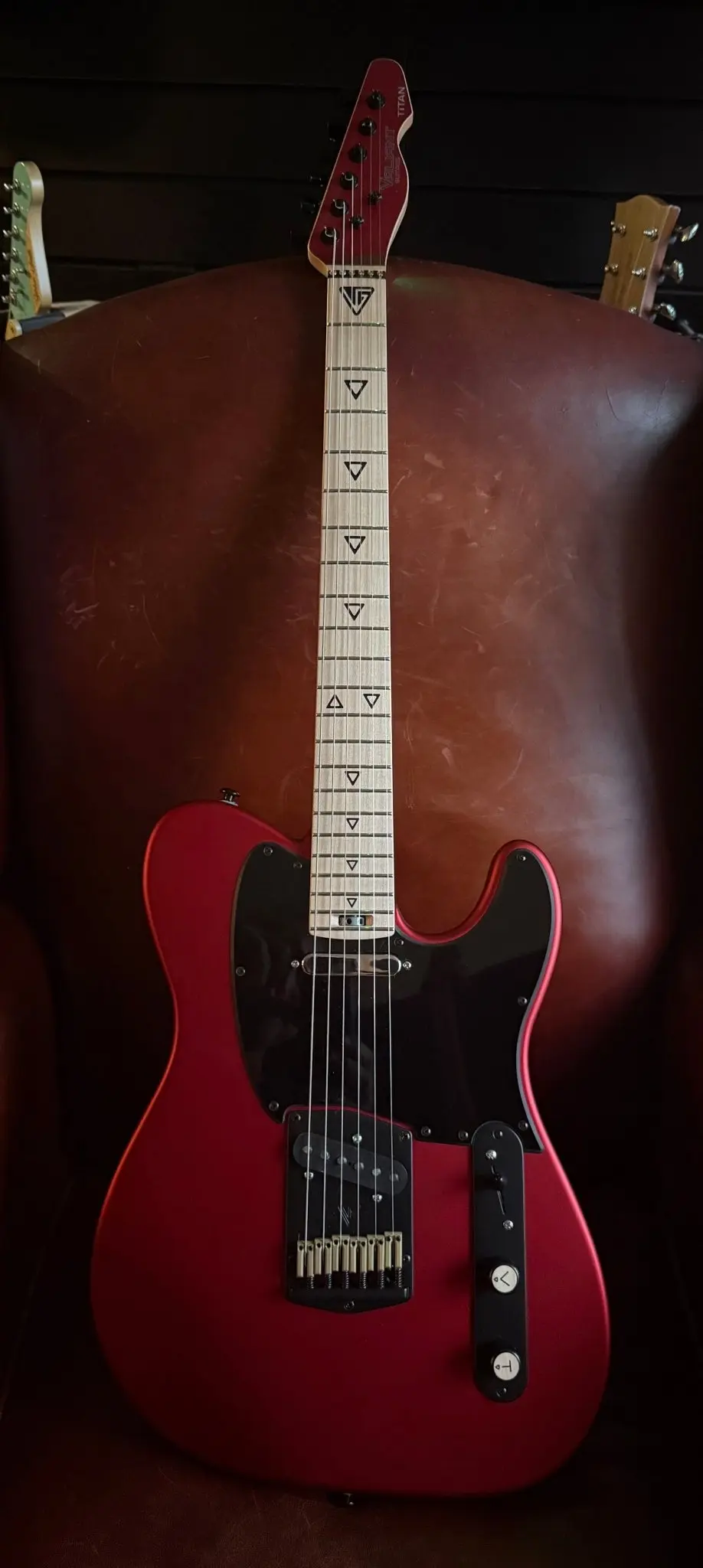 Valiant Titan Ruby Satin Electric Guitar With Stainless Steel Frets Upgrade - Image 16