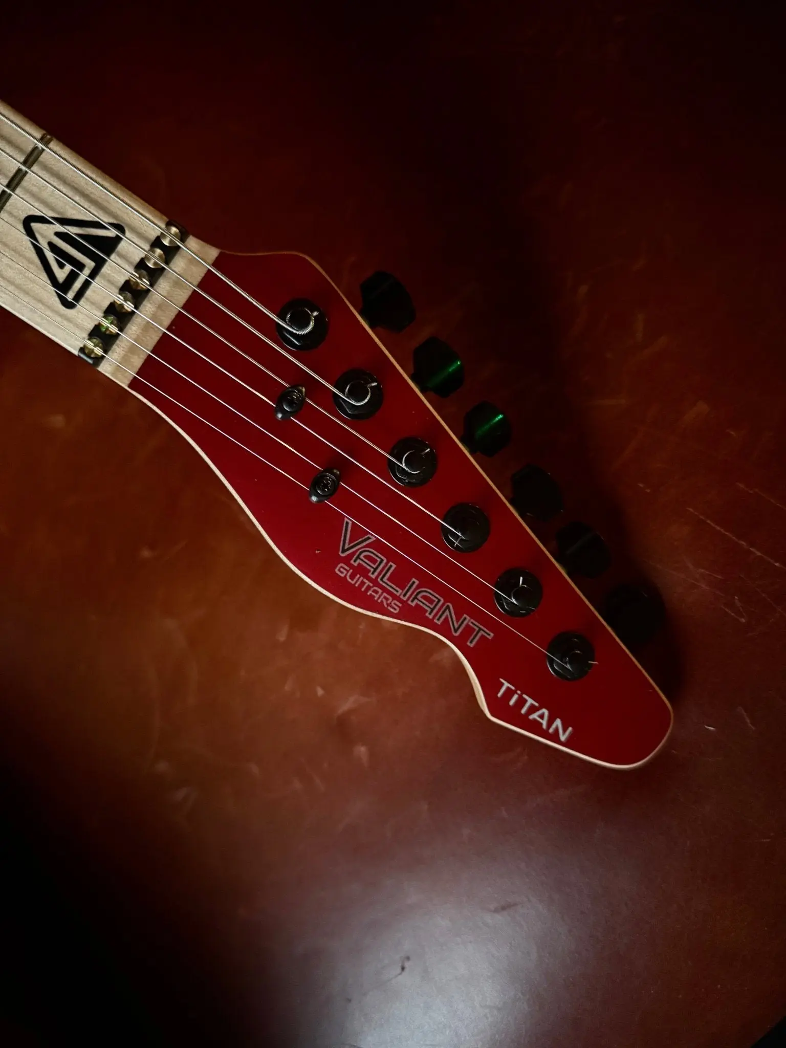 Valiant Titan Ruby Satin Electric Guitar With Stainless Steel Frets Upgrade - Image 5