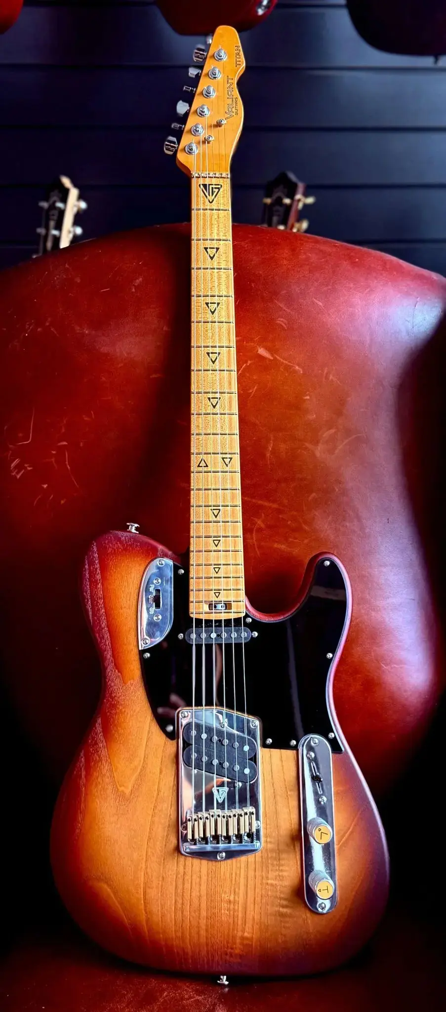 Valiant Titan Sunburst With Stainless Steel Frets Upgrade - Image 4