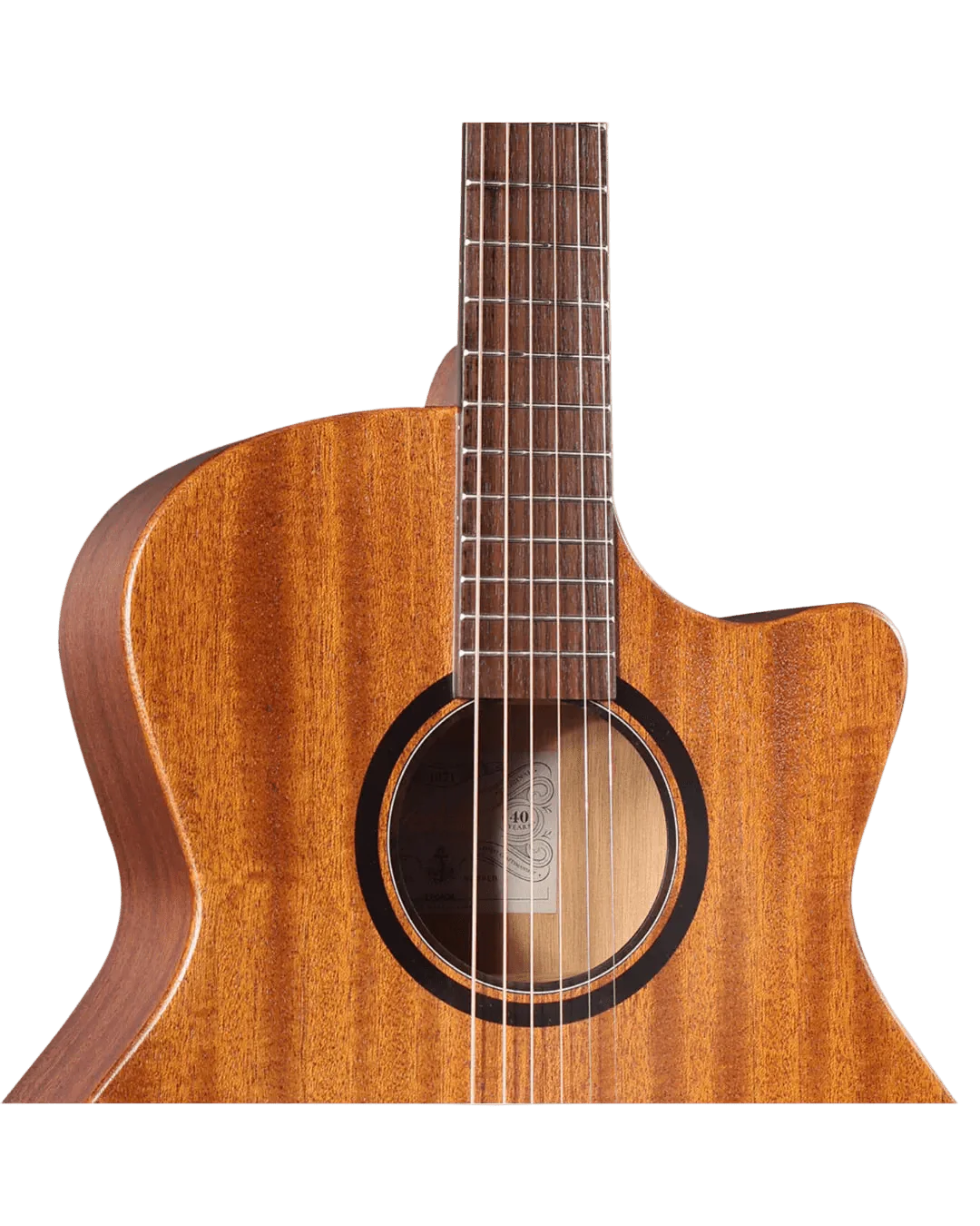Veelah V1 GAC Solid Top Mahogany Acoustic Guitar w/ Gig Bag - Image 3