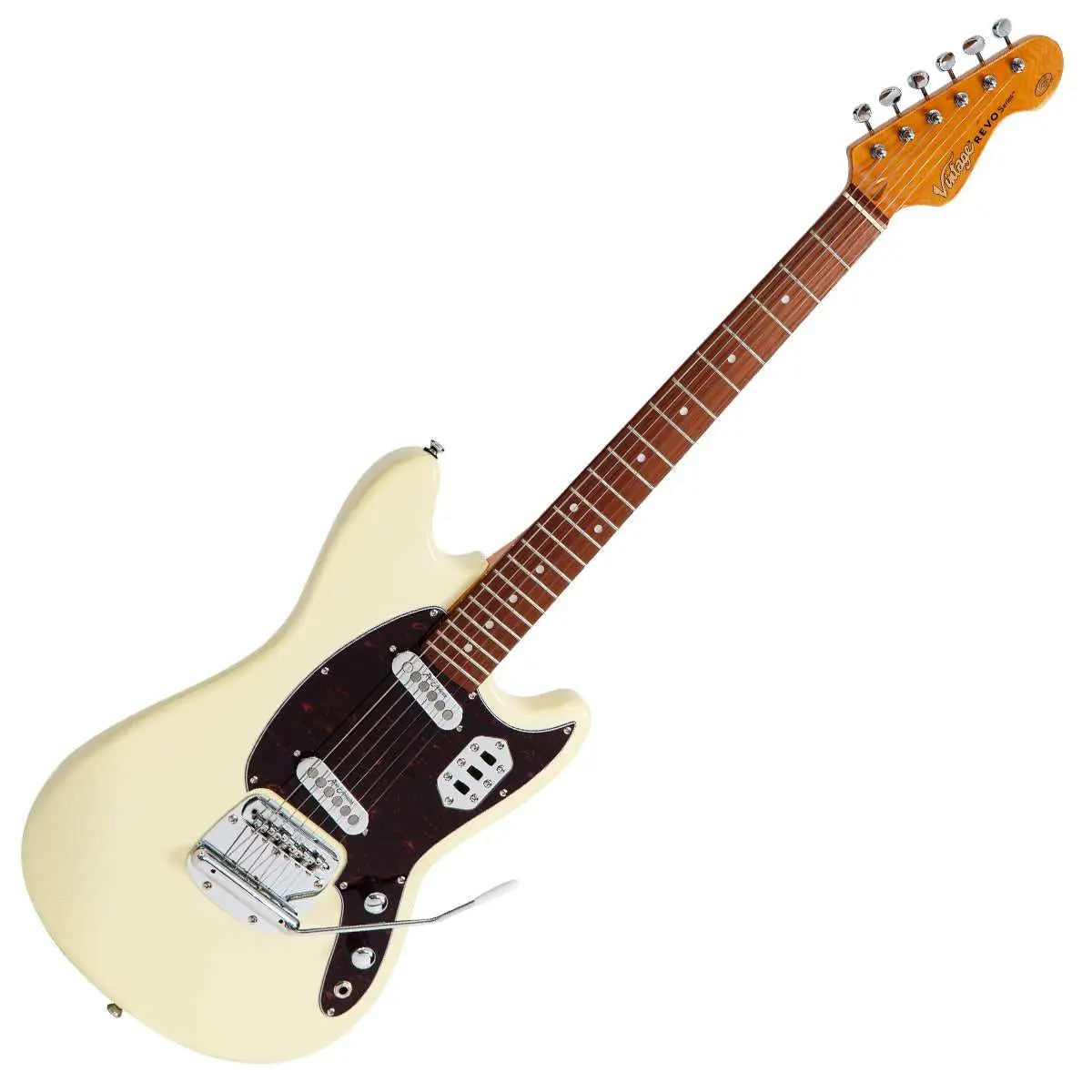 Vintage REVO Series 'Colt SS Twin' Electric Guitar ~ Vintage White - Image 6