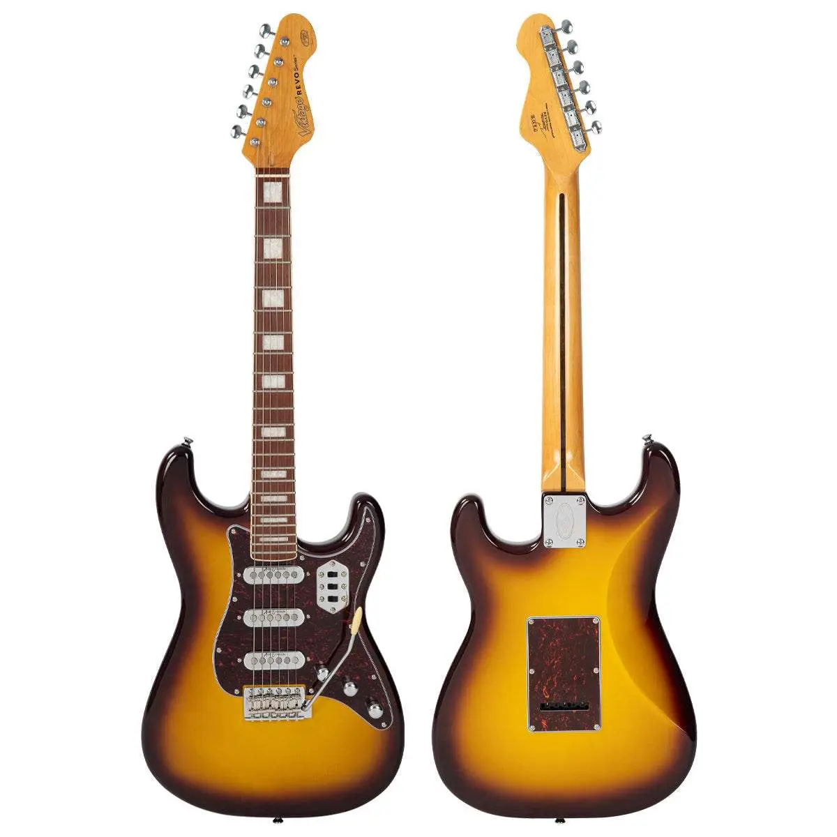 Vintage REVO Series 'Deluxe' Electric Guitar ~ Cappuchino - Image 3