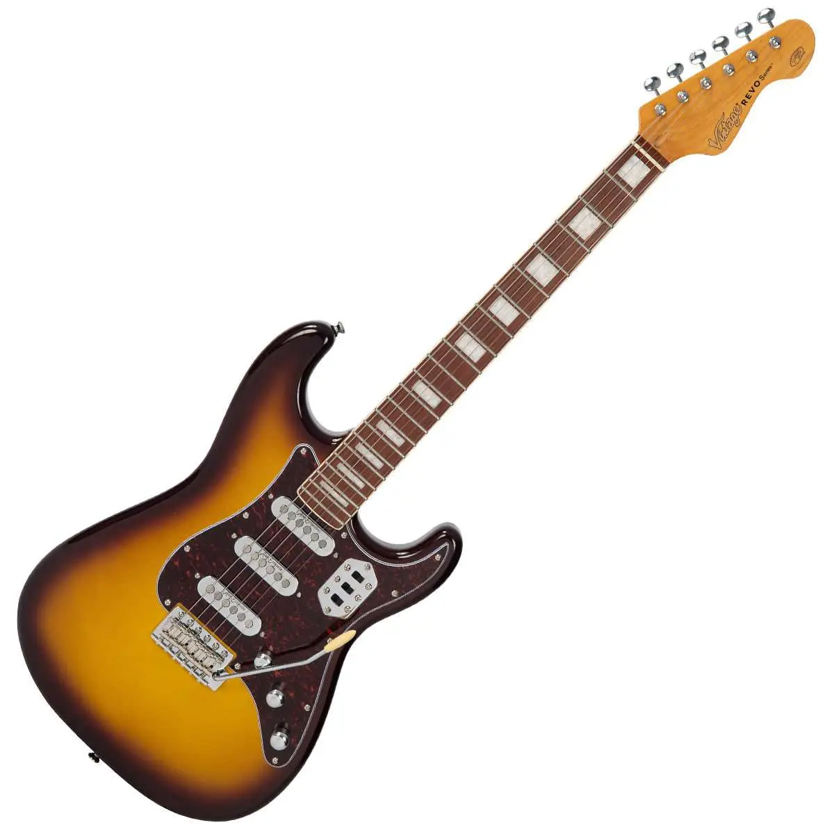 Vintage REVO Series 'Deluxe' Electric Guitar ~ Cappuchino - Image 5