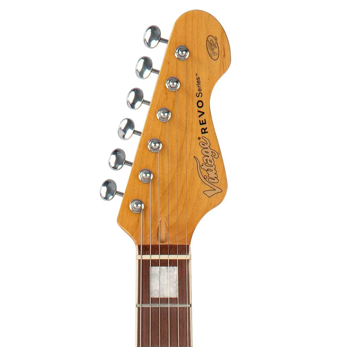 Vintage REVO Series 'Deluxe' Electric Guitar ~ Cappuchino - Image 8