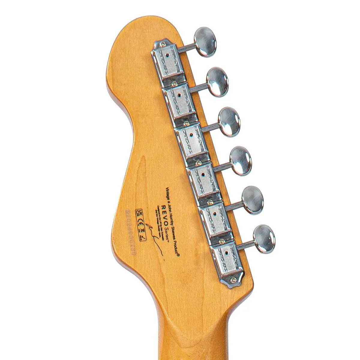 Vintage REVO Series 'Deluxe' Guitar ~ Arctic White - Image 18
