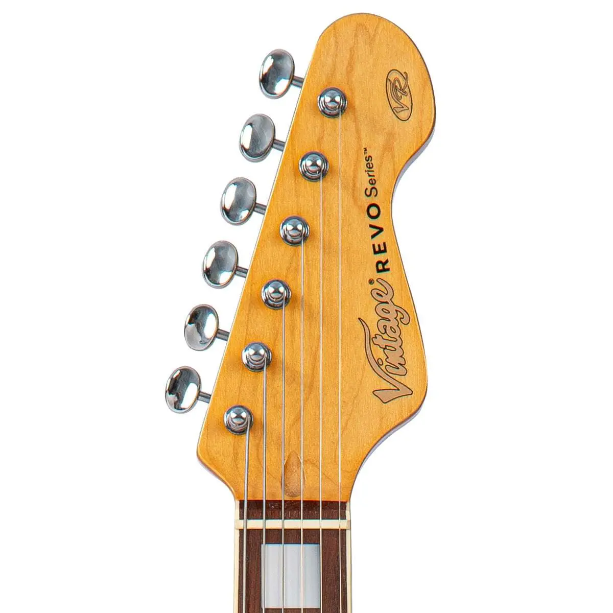 Vintage REVO Series 'Deluxe' Guitar ~ Arctic White - Image 9