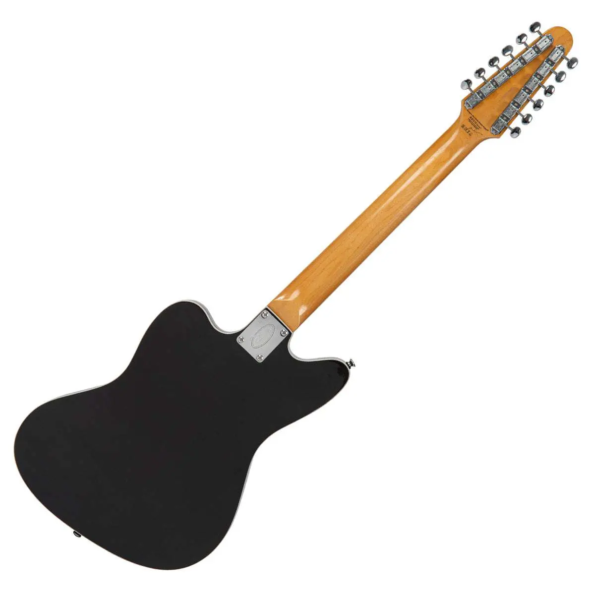 Vintage REVO Series 'Surfmaster Thinline 12' Electric Guitar ~ Boulevard Black - Image 12