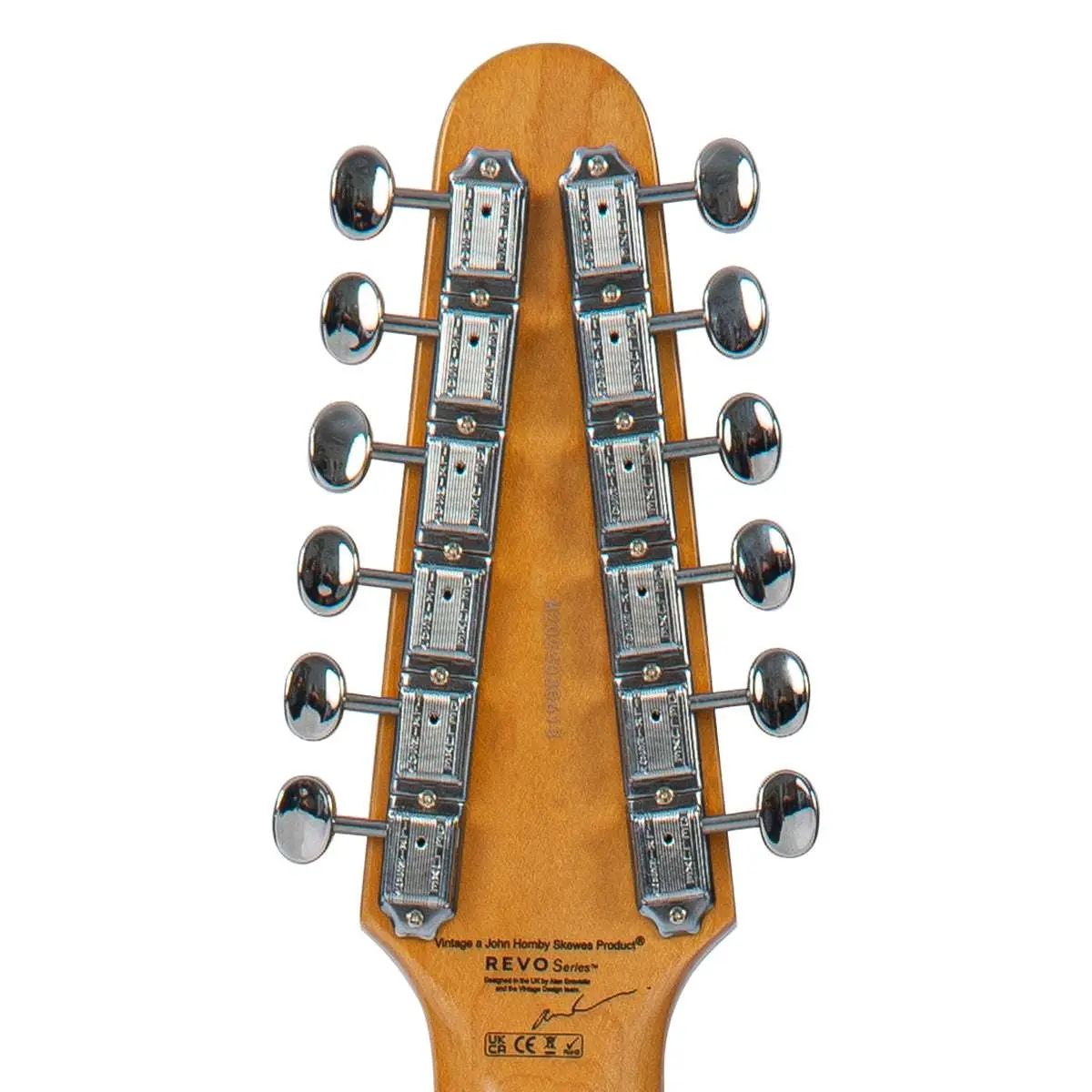 Vintage REVO Series 'Surfmaster Thinline 12' Electric Guitar ~ Boulevard Black - Image 9
