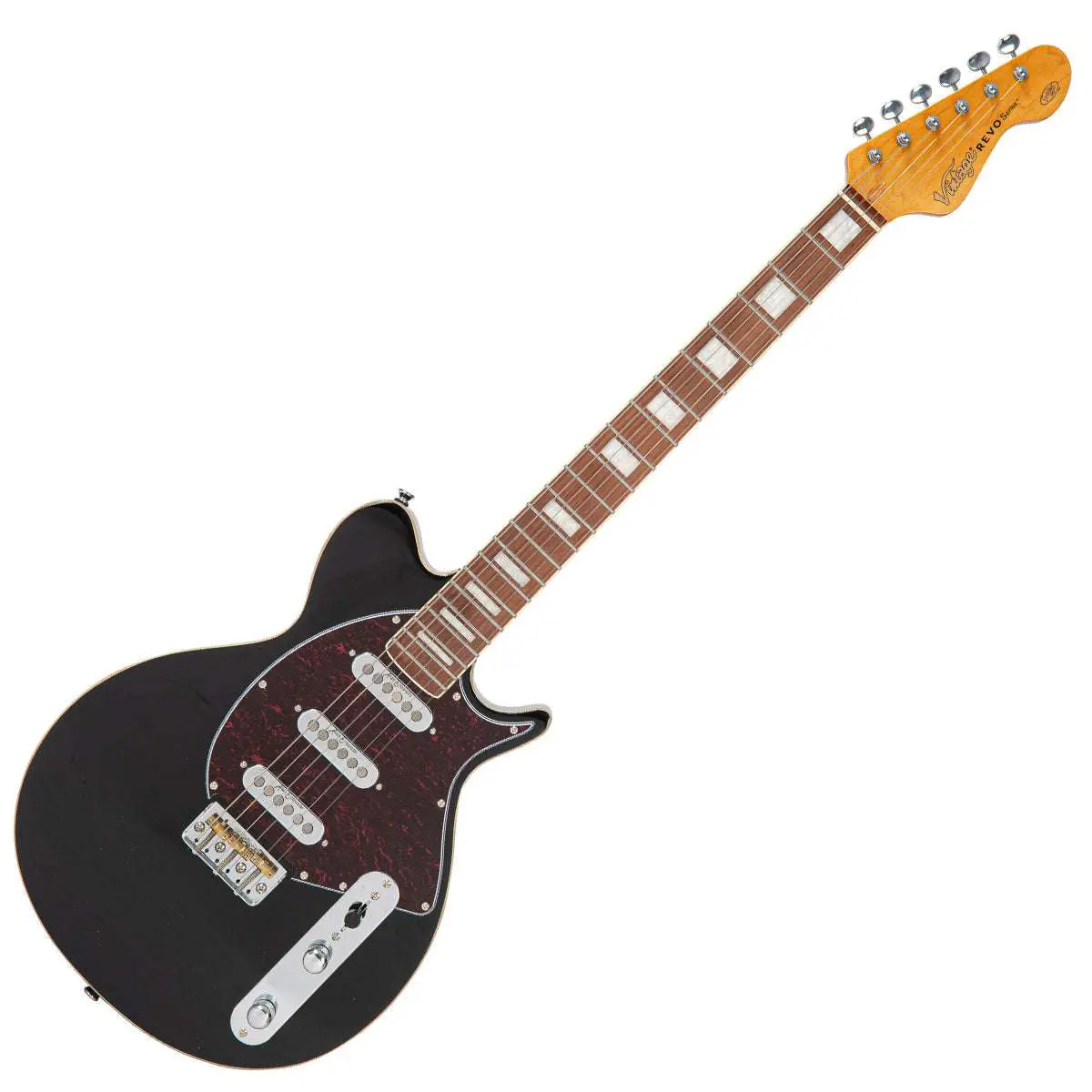Vintage REVO Series 'Vision' Electric Guitar ~ Boulevard Black - Image 13