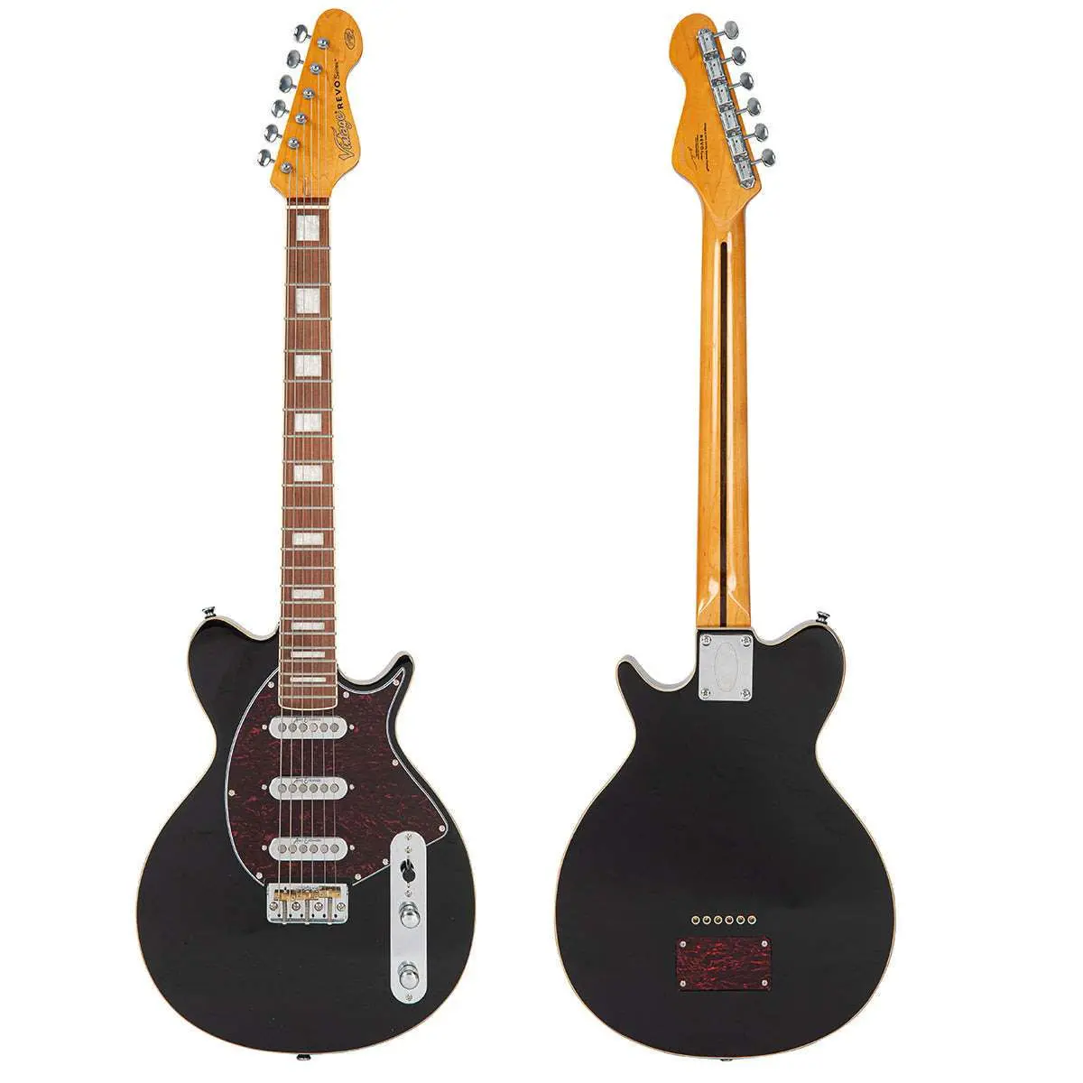 Vintage REVO Series 'Vision' Electric Guitar ~ Boulevard Black - Image 14