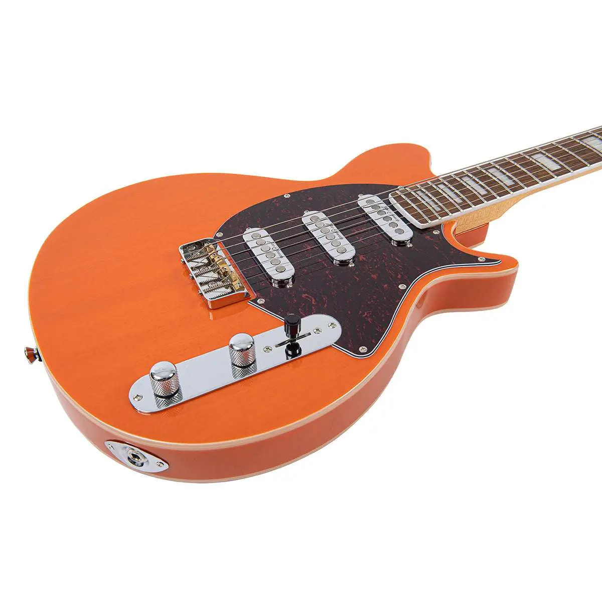 Vintage REVO Series 'Vision' Electric Guitar ~ Trans Orange - Image 21