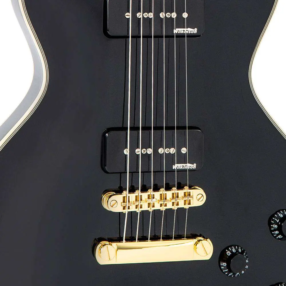 Vintage V100PBB ReIssued Electric Guitar w/W90 Pickups ~ Boulevard Black - Image 7