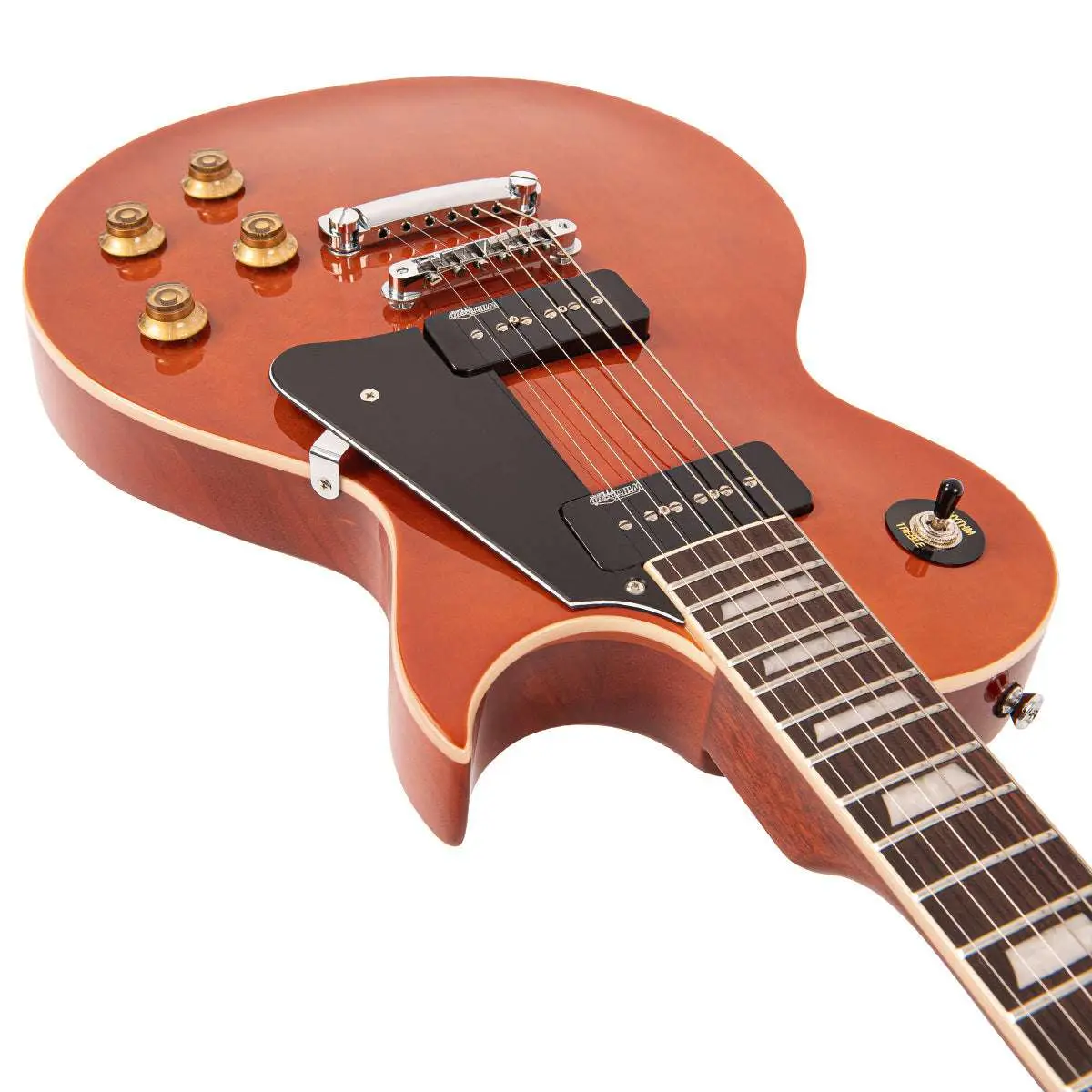 Vintage V100P MH ReIssued Electric Guitar ~ Natural Mahogany - Image 13