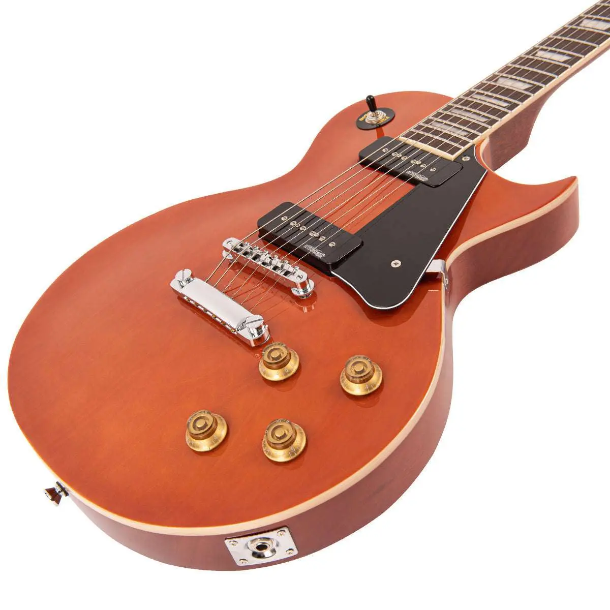 Vintage V100P MH ReIssued Electric Guitar ~ Natural Mahogany - Image 21