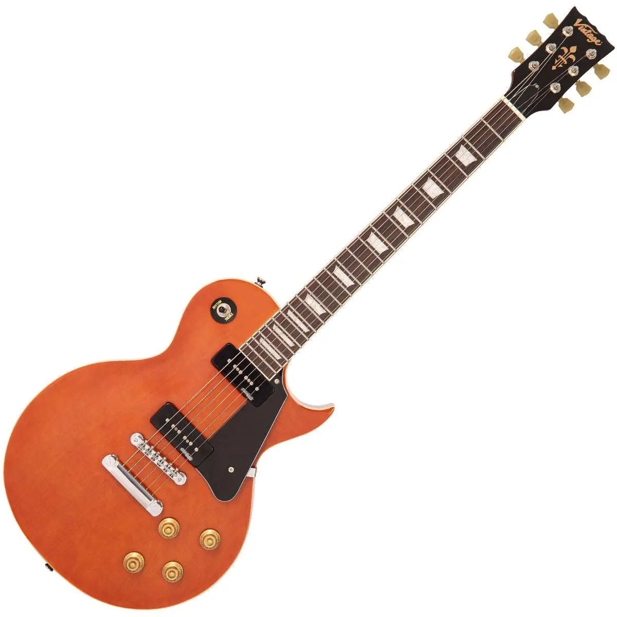 Vintage V100P MH ReIssued Electric Guitar ~ Natural Mahogany - Image 3