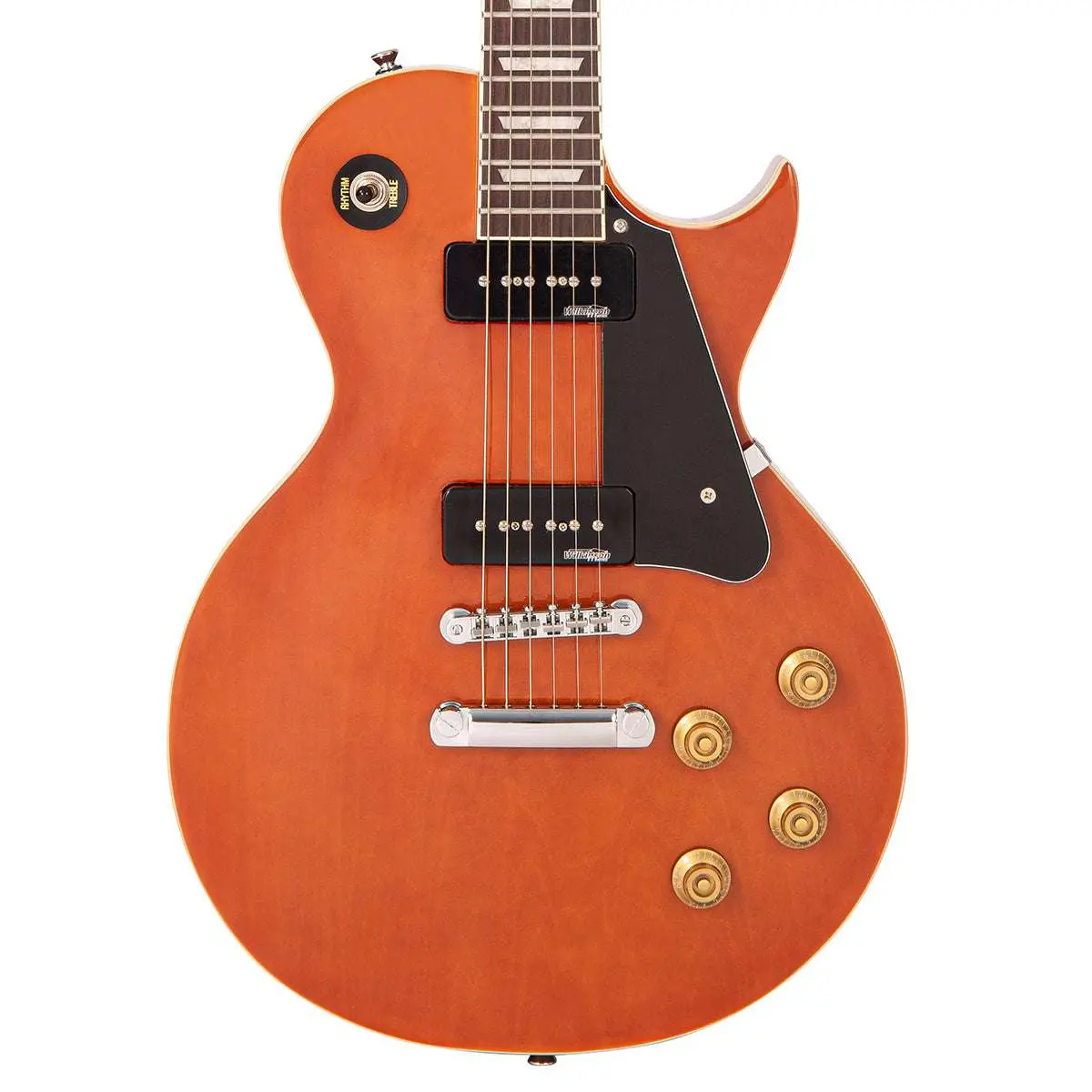 Vintage V100P MH ReIssued Electric Guitar ~ Natural Mahogany - Image 6