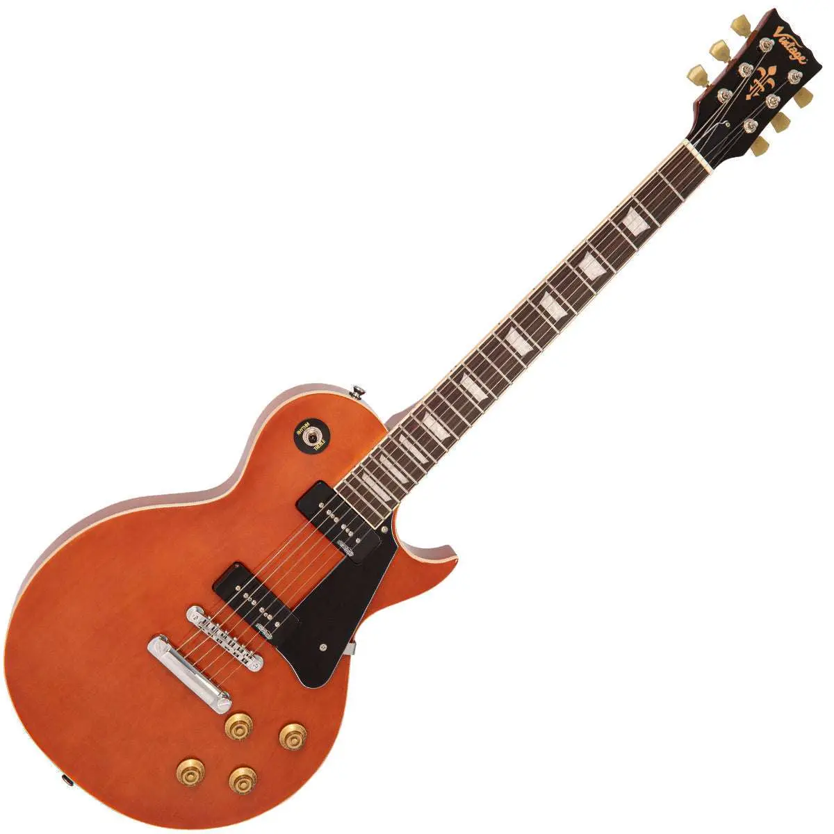 Vintage V100P MH ReIssued Electric Guitar ~ Natural Mahogany - Image 8