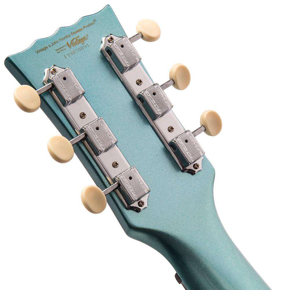 Vintage V120GHB ReIssued Electric Guitar ~ Gun Hill Blue - Image 21