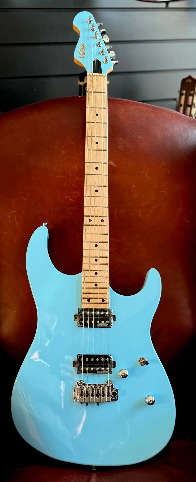 Vintage V6M24 ReIssued Electric Guitar ~ Laguna Blue - Image 11