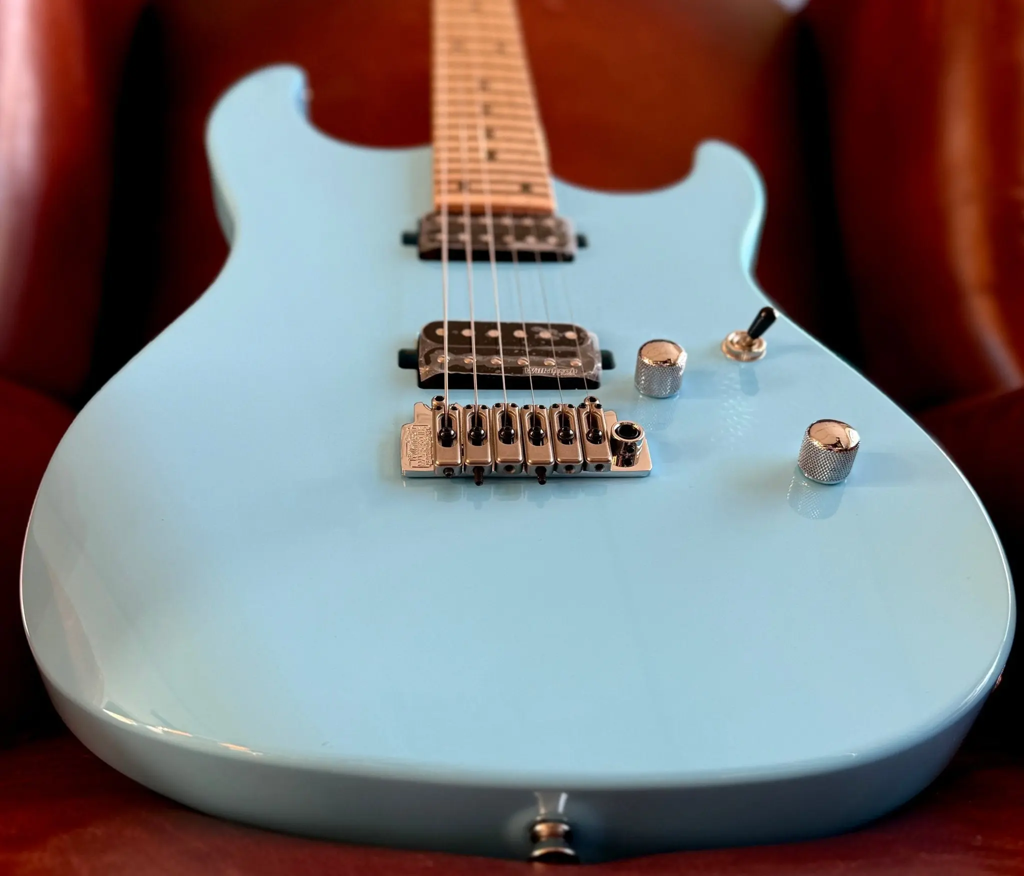 Vintage V6M24 ReIssued Electric Guitar ~ Laguna Blue - Image 3