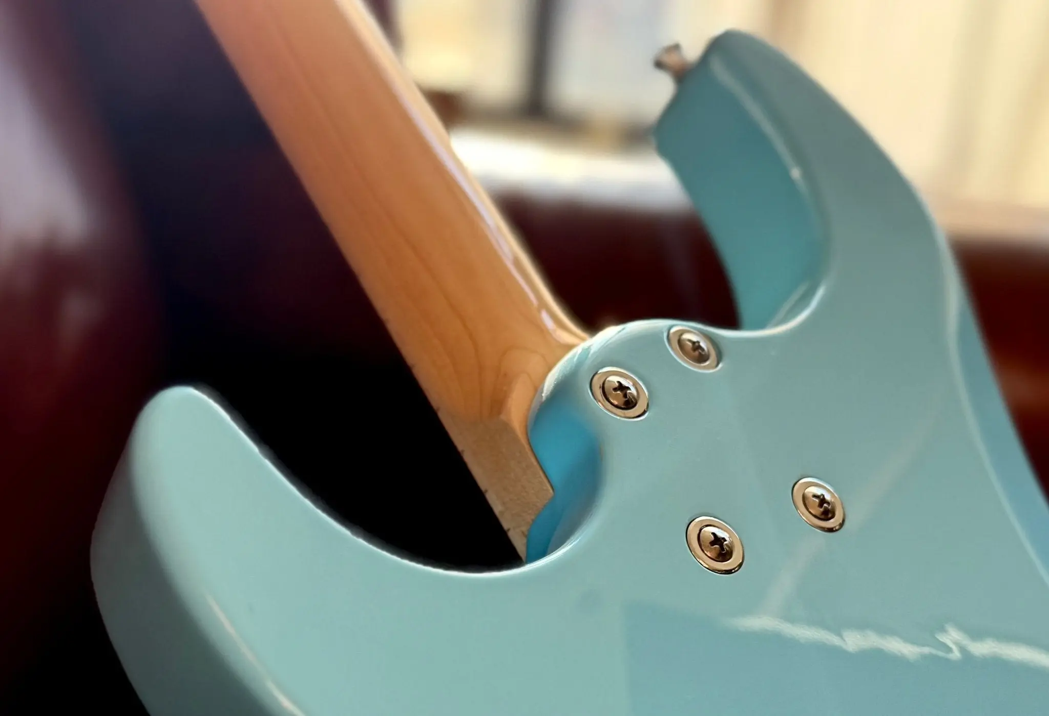 Vintage V6M24 ReIssued Electric Guitar ~ Laguna Blue - Image 8