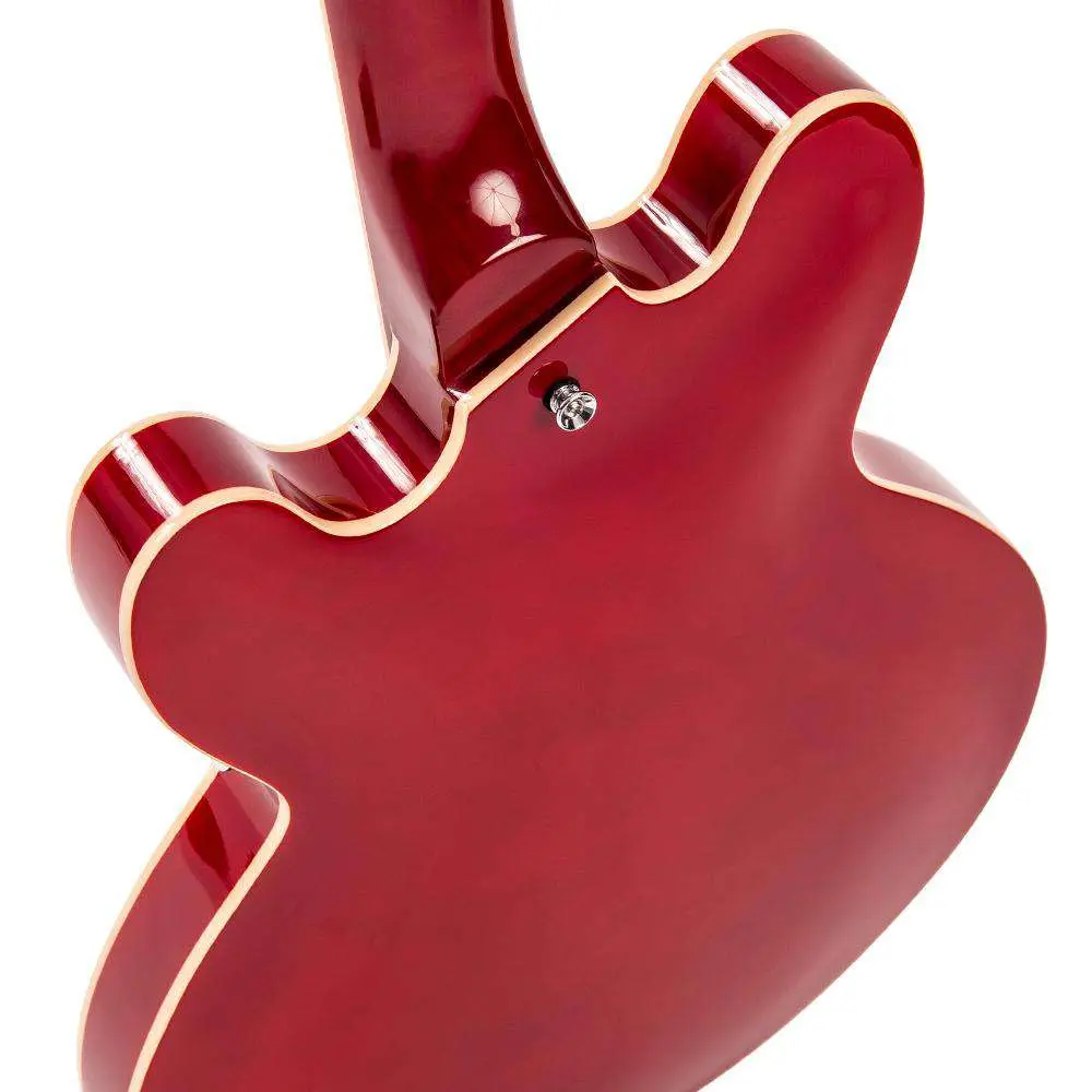 Vintage VSA500 ReIssued 12-String Semi Acoustic Guitar ~ Cherry Red - Image 5