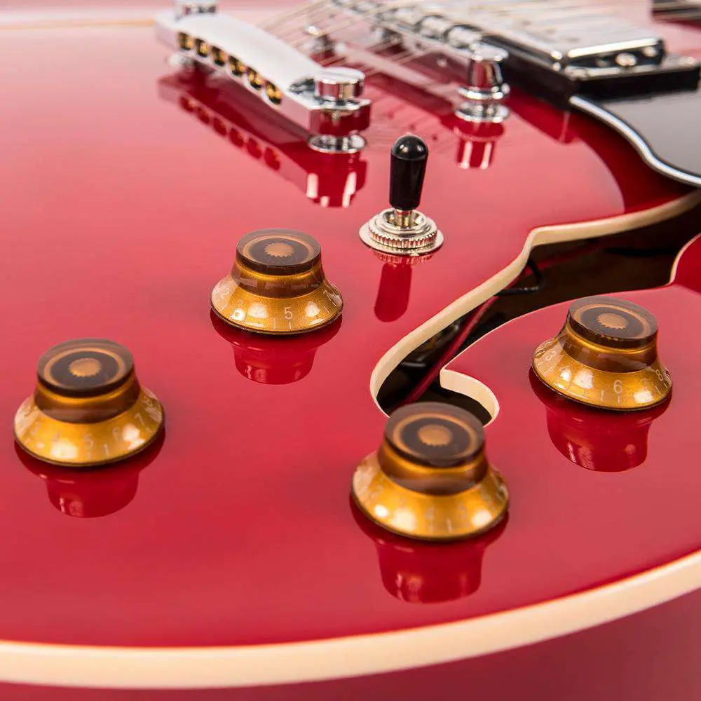 Vintage VSA500 ReIssued 12-String Semi Acoustic Guitar ~ Cherry Red - Image 8