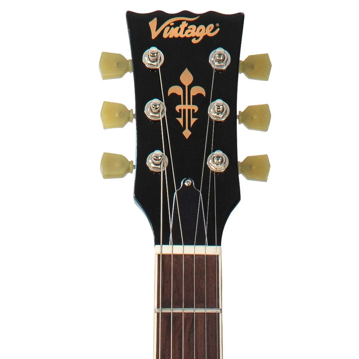 Vintage VSA500B ReIssued Semi Acoustic Guitar w/Bigsby ~ Cherry Red - Image 7