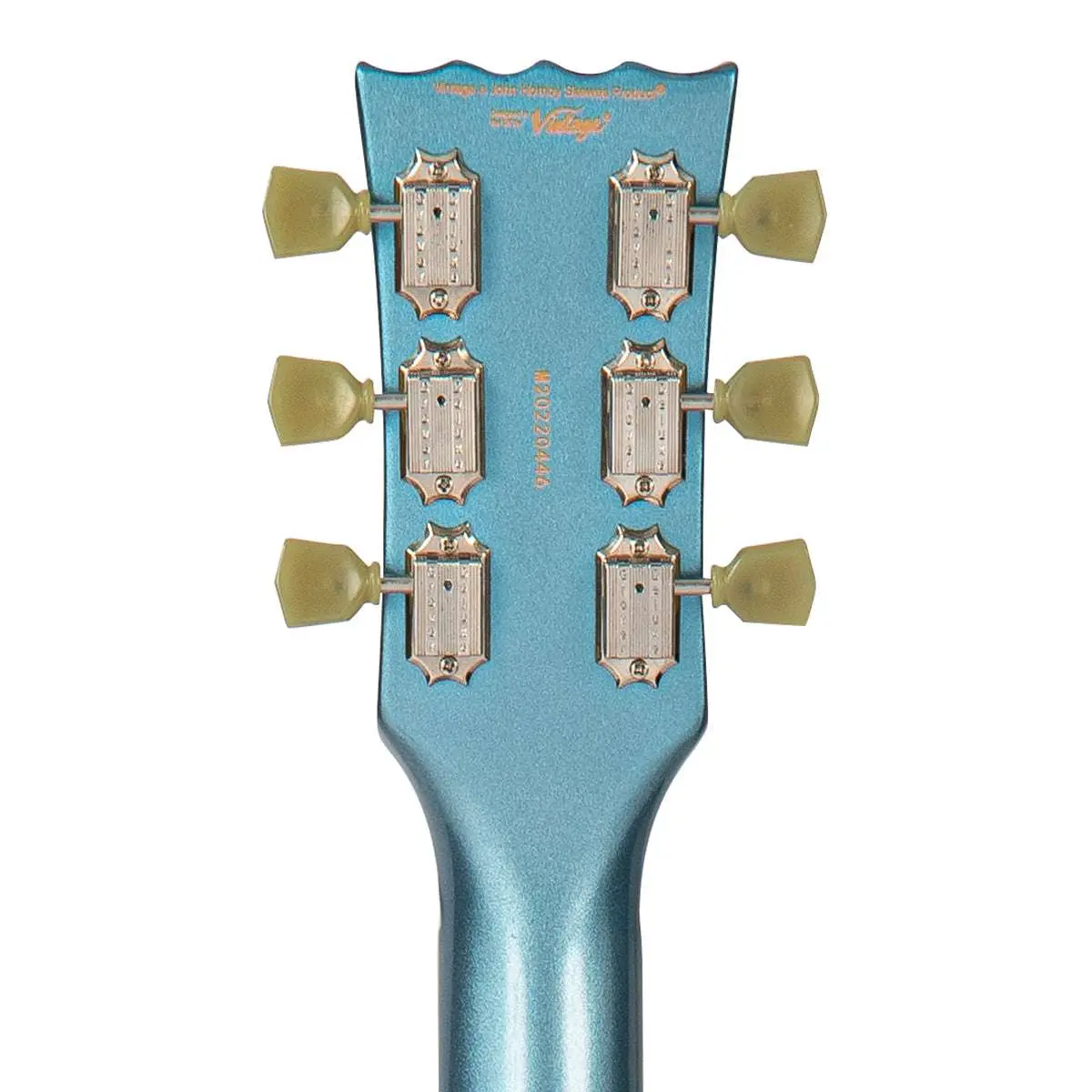 Vintage VSA500B ReIssued Semi Acoustic Guitar w/Bigsby ~ Gun Hill Blue - Image 10