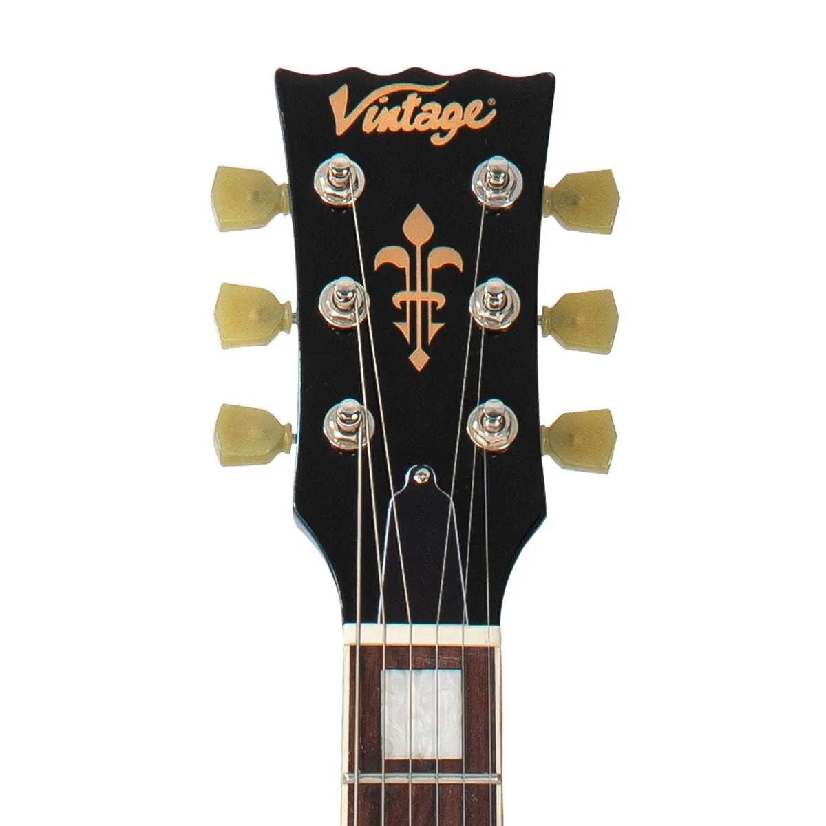 Vintage VSA500B ReIssued Semi Acoustic Guitar w/Bigsby ~ Gun Hill Blue - Image 17