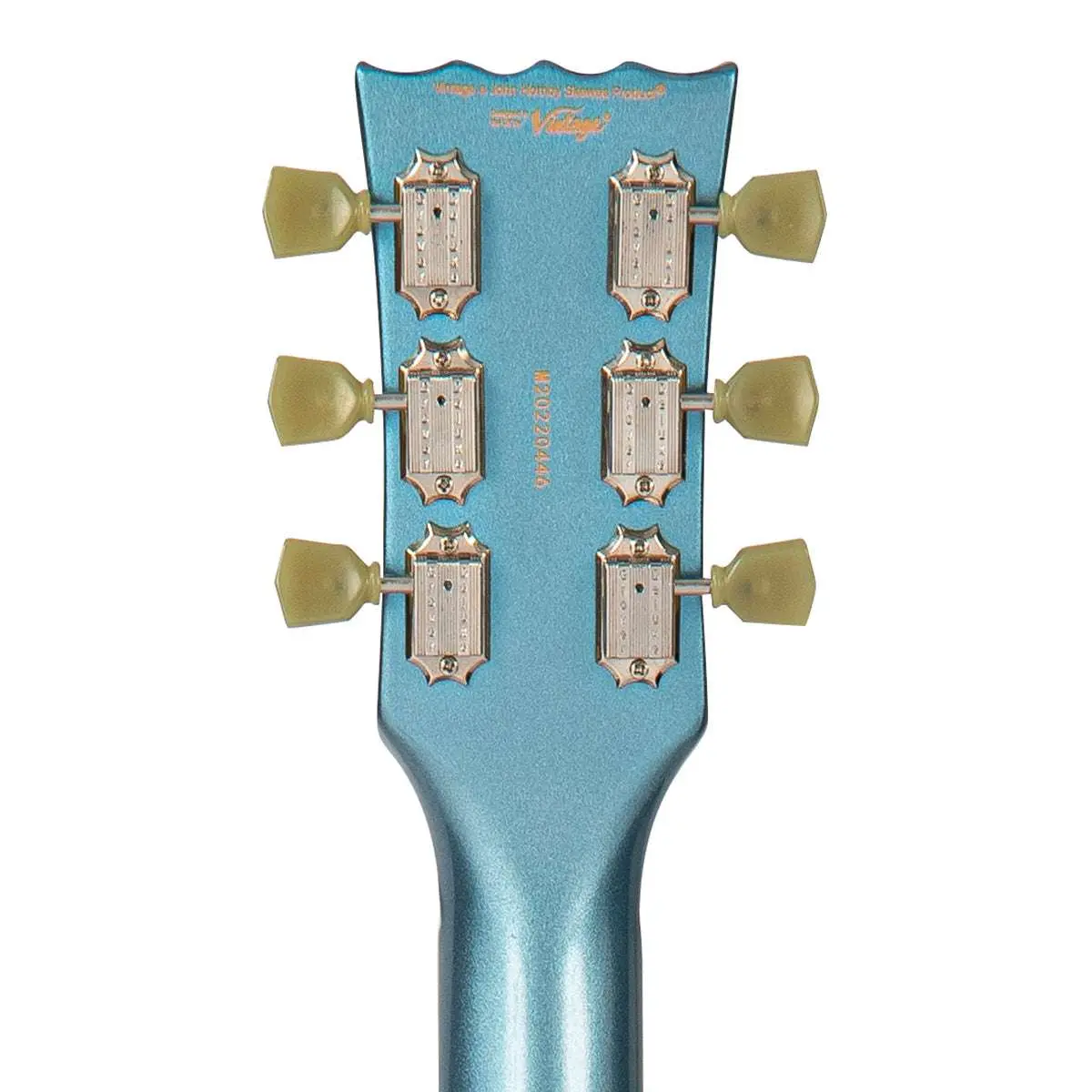 Vintage VSA500B ReIssued Semi Acoustic Guitar w/Bigsby ~ Gun Hill Blue - Image 18